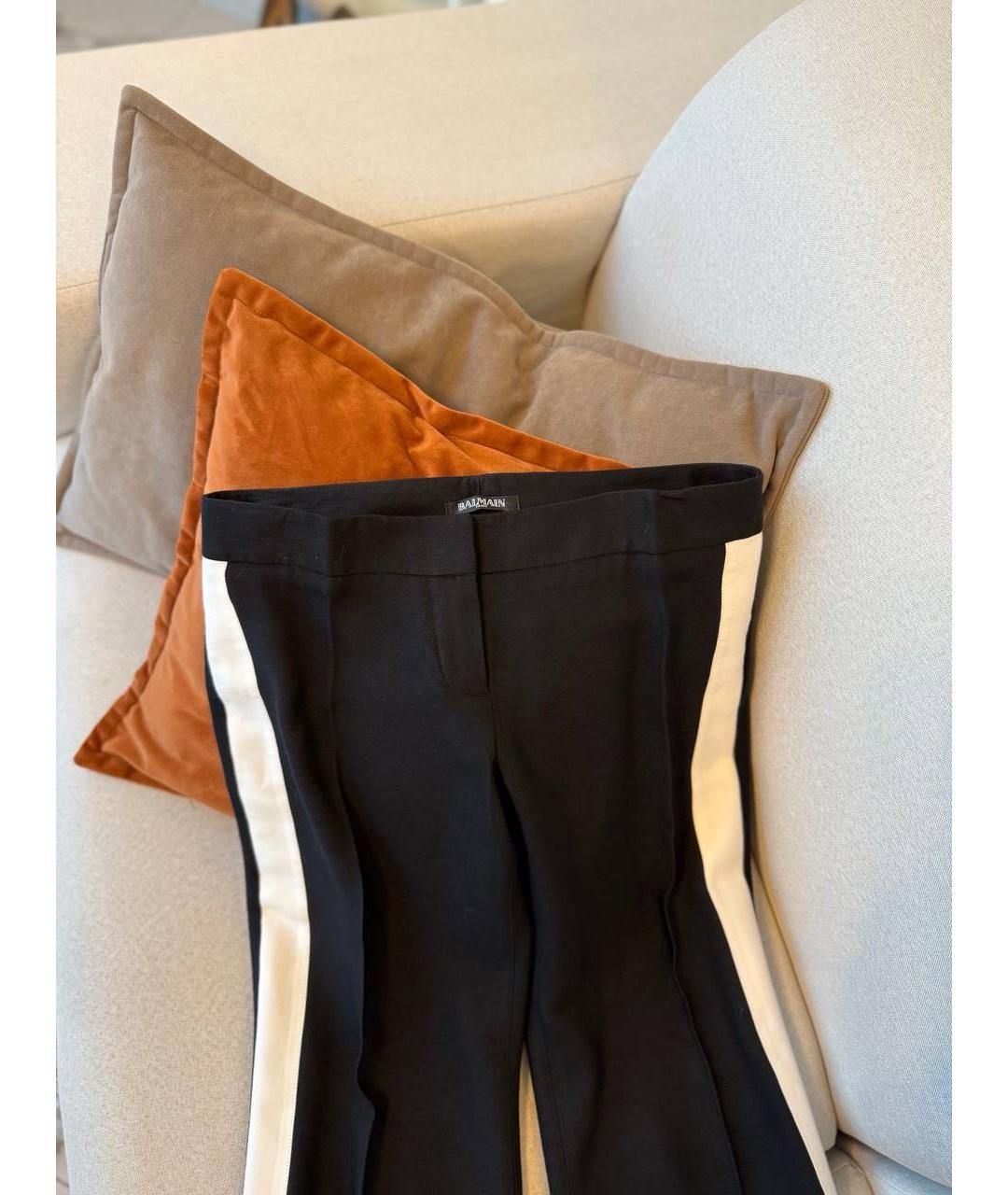 BALMAIN Черные хлопковые брюки широкие, фото 4