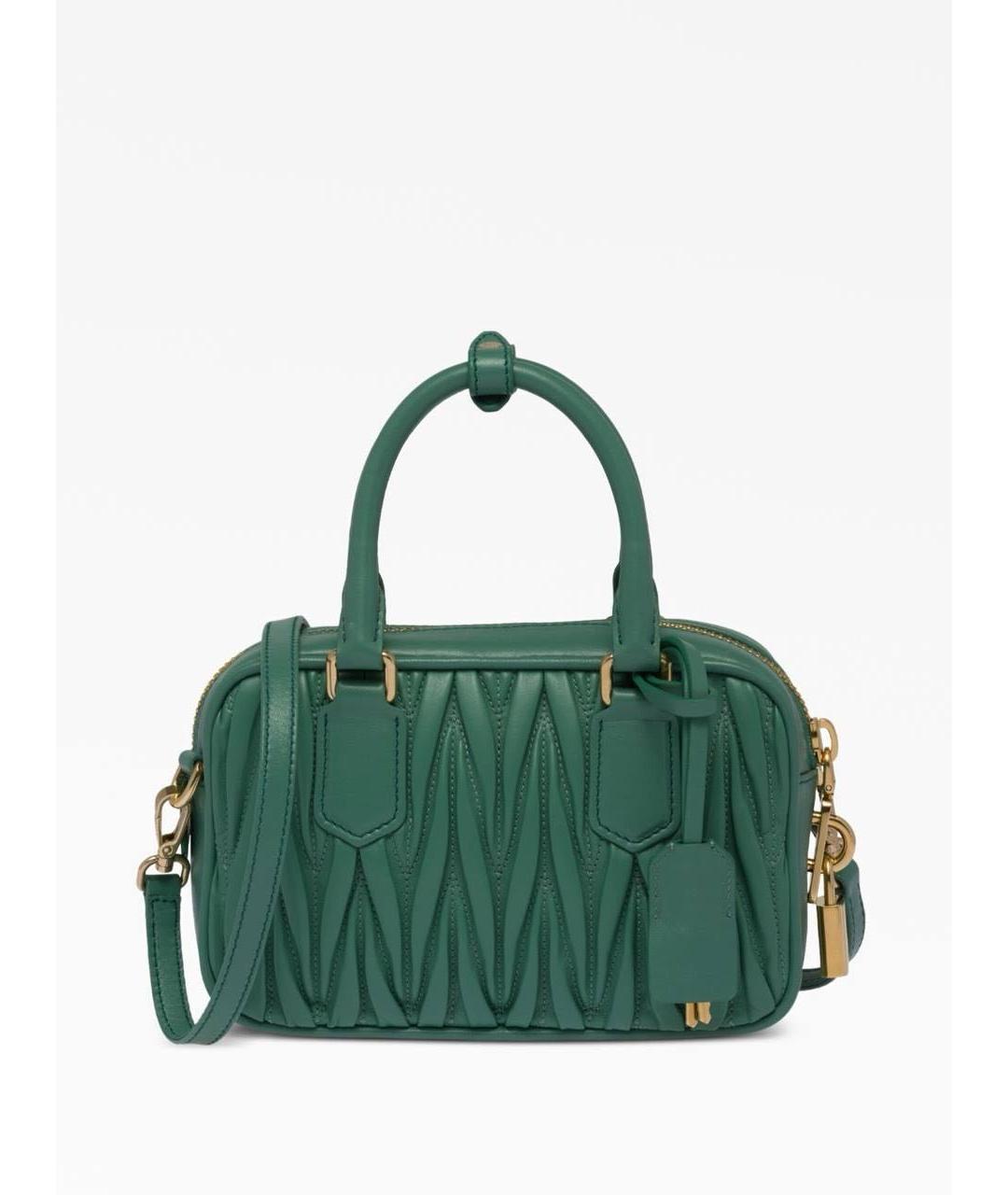 MIU MIU Зеленая кожаная сумка через плечо, фото 2