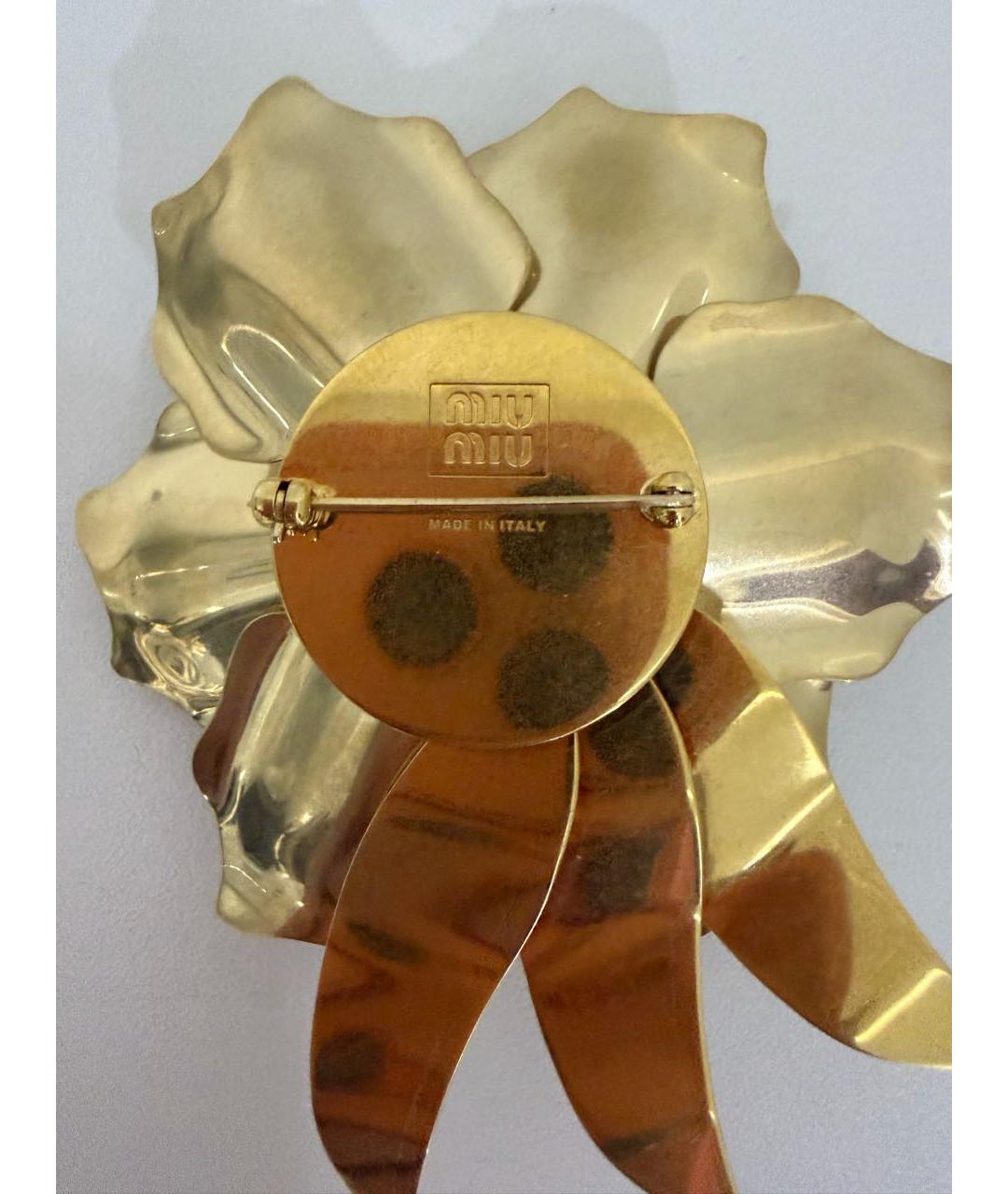 MIU MIU Золотая металлическая булавка / брошь, фото 3