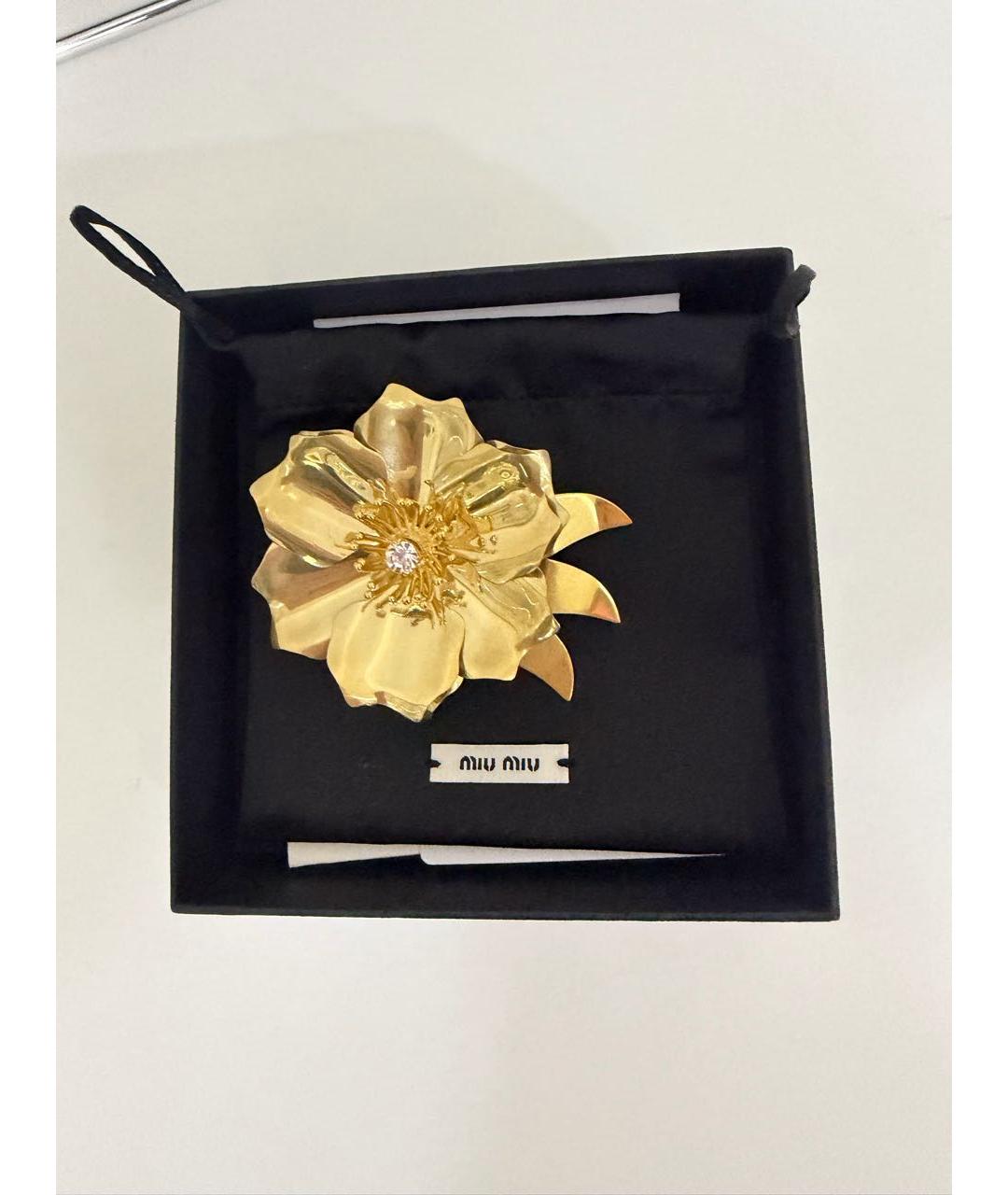 MIU MIU Золотая металлическая булавка / брошь, фото 5