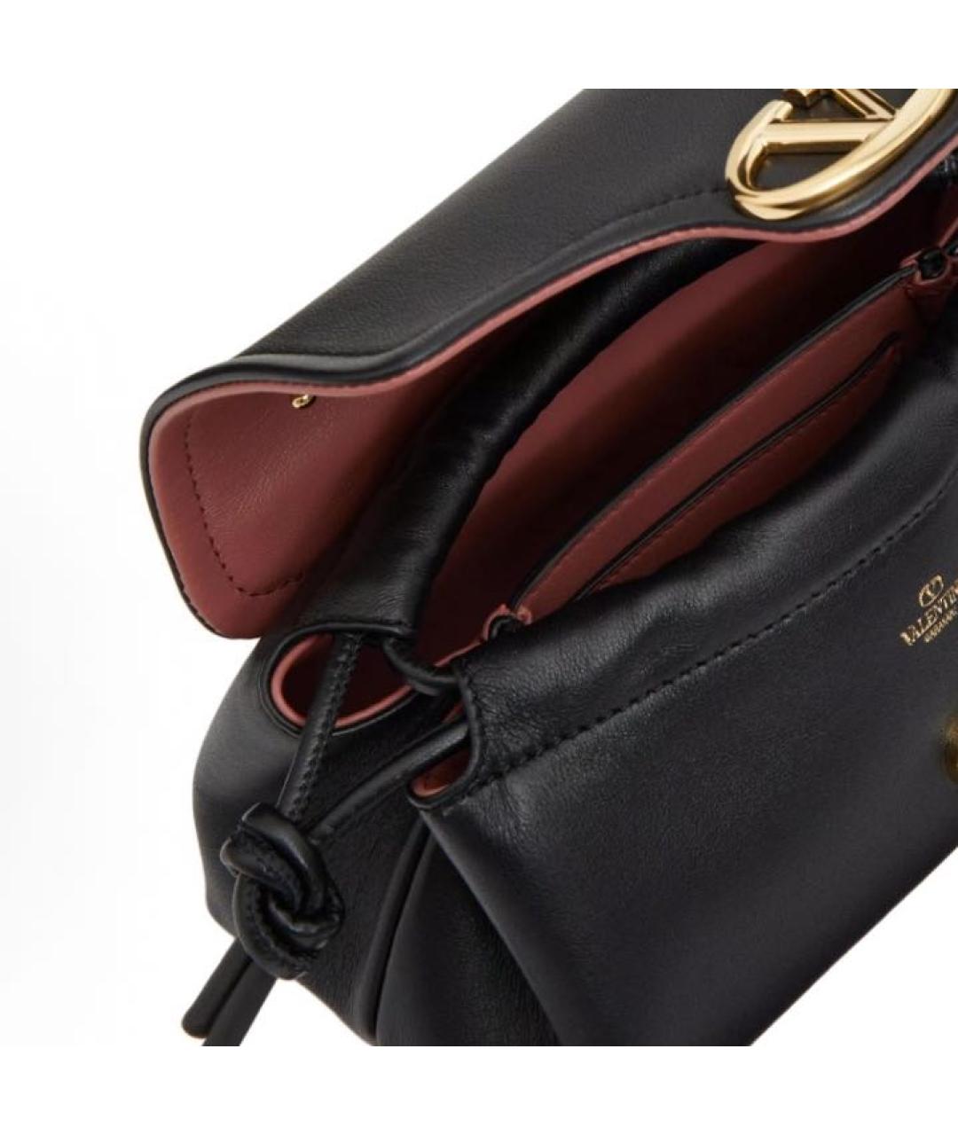 VALENTINO Черная кожаная сумка через плечо, фото 7