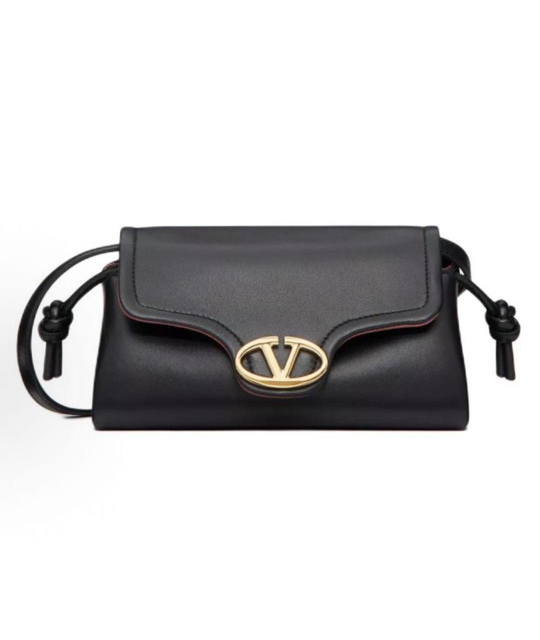 VALENTINO Черная кожаная сумка через плечо, фото 8