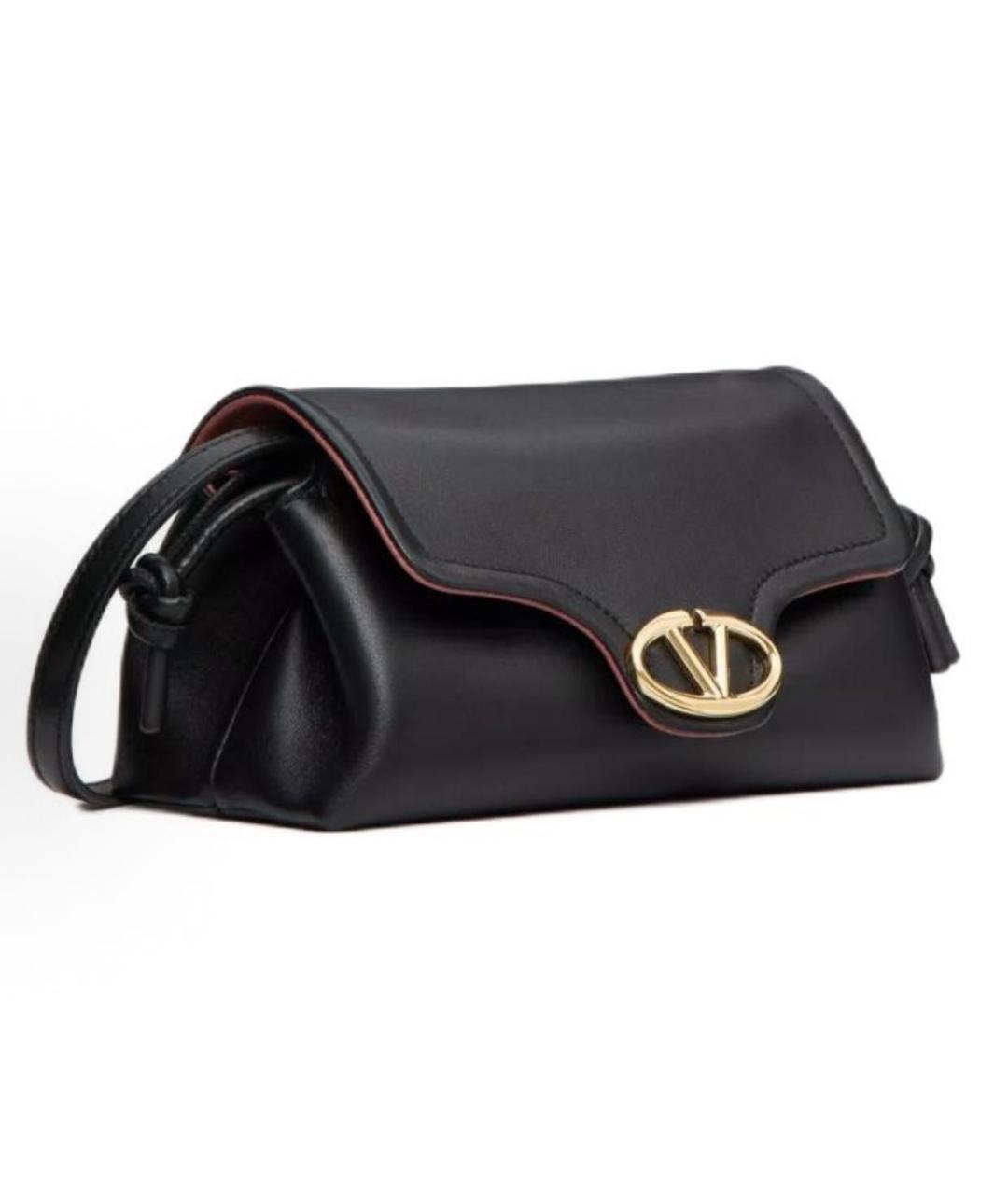 VALENTINO Черная кожаная сумка через плечо, фото 2