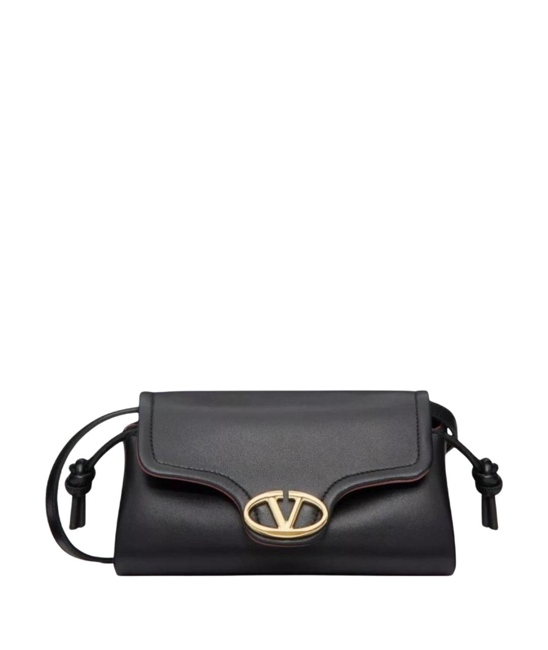 VALENTINO Черная кожаная сумка через плечо, фото 1
