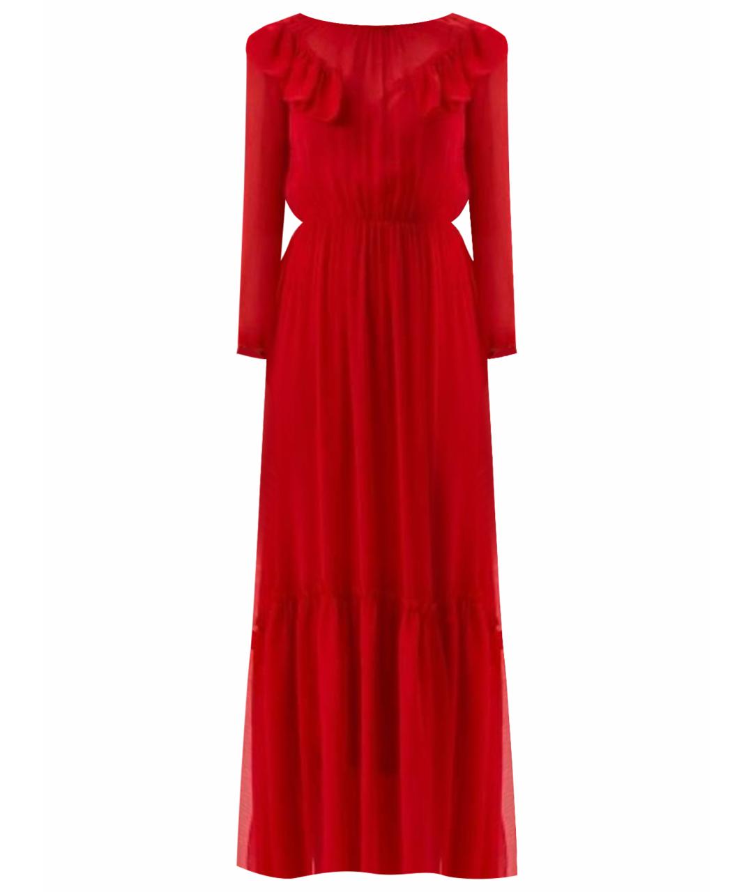 MAJE Красное хлопковое вечернее платье, фото 1