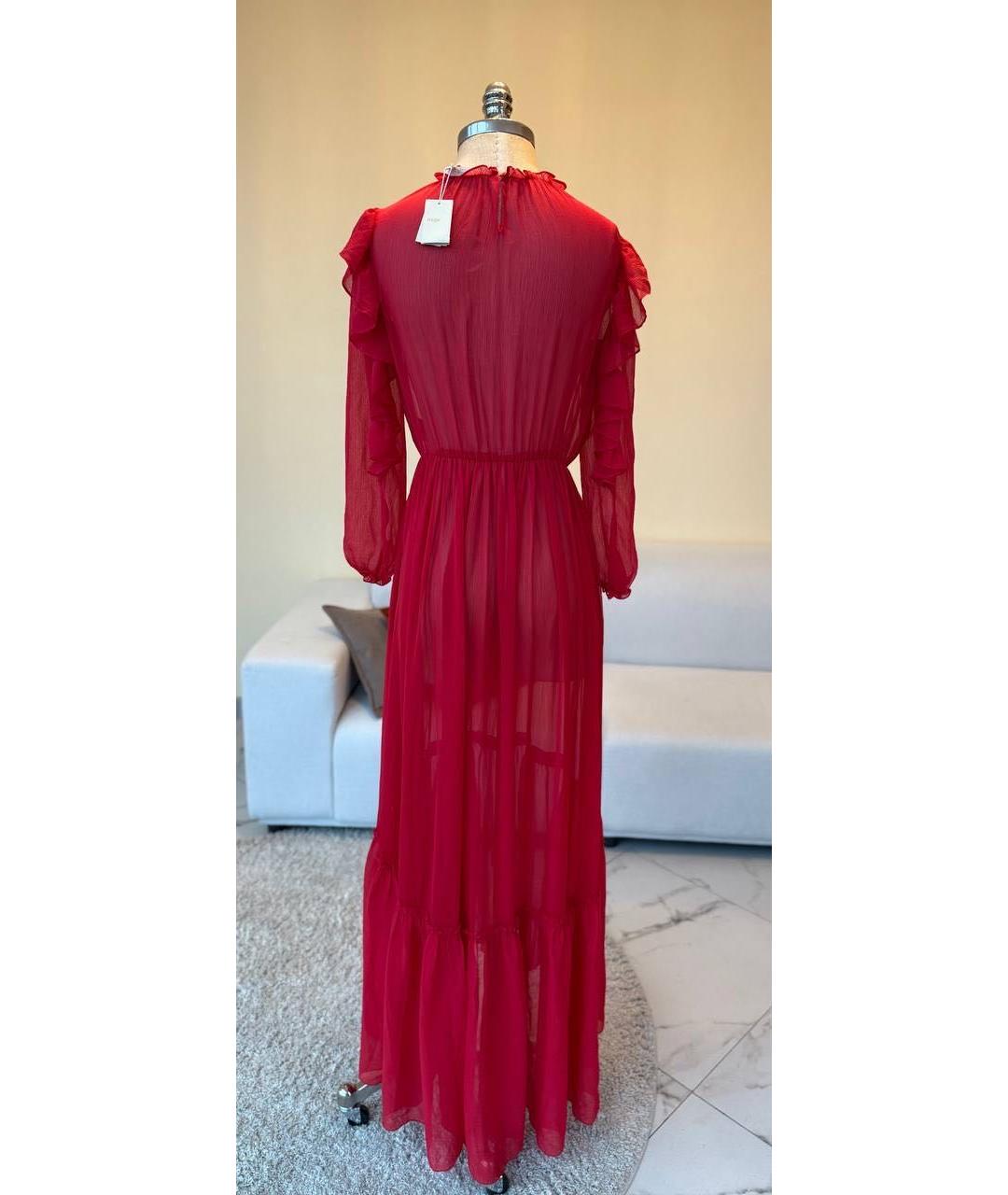 MAJE Красное хлопковое вечернее платье, фото 3