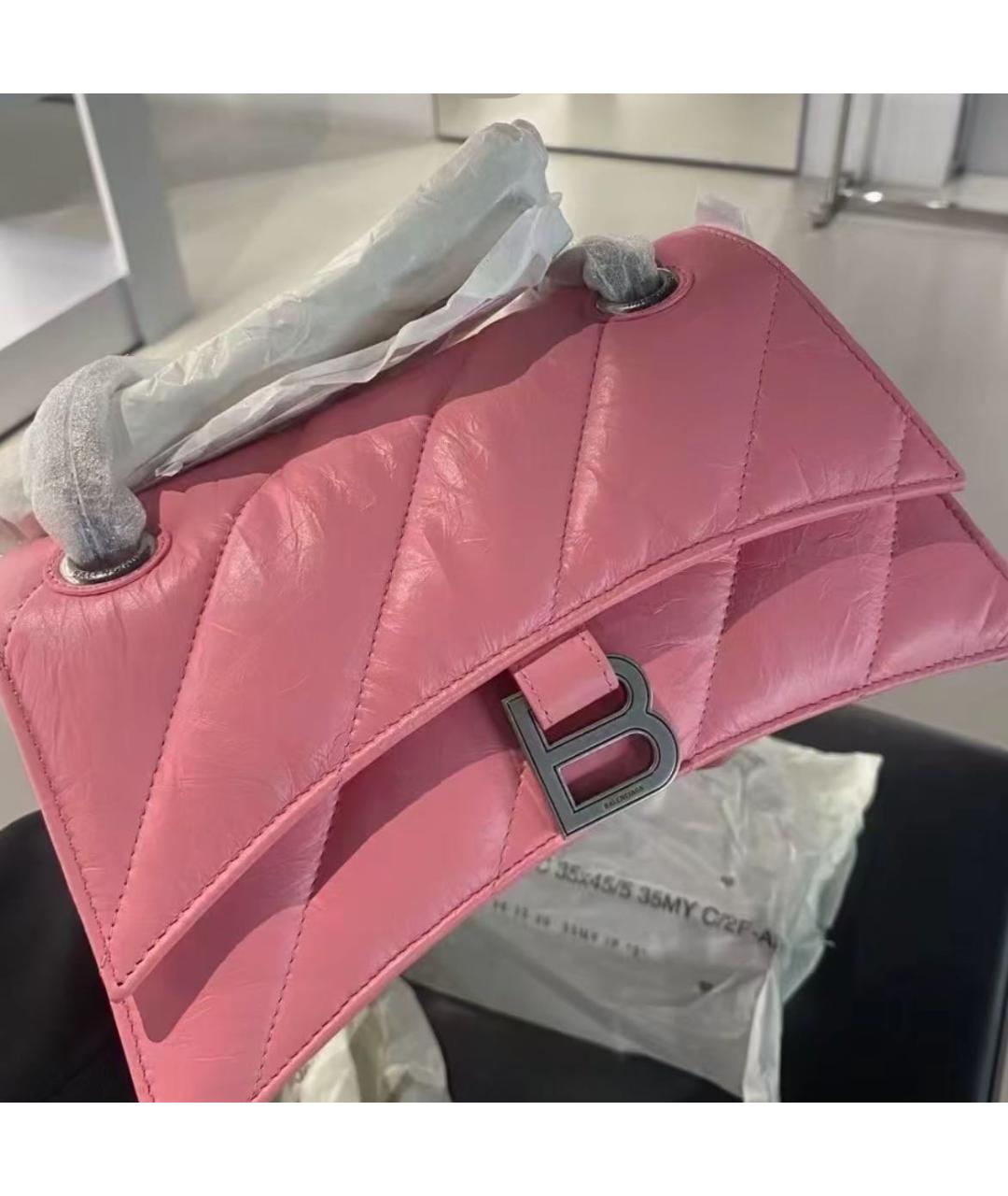 BALENCIAGA Розовая кожаная сумка через плечо, фото 4