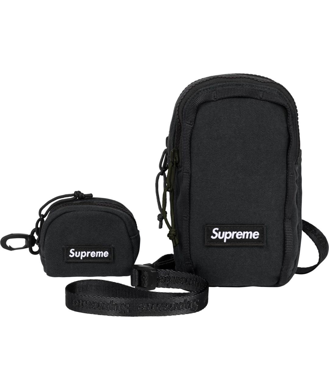 SUPREME Черная синтетическая сумка через плечо, фото 1