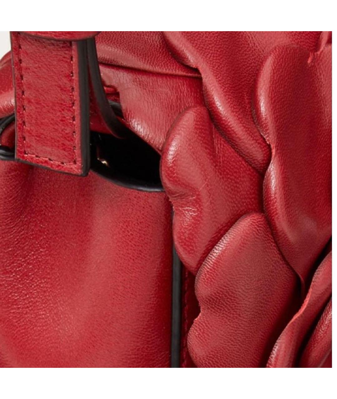 VALENTINO Красная кожаная сумка через плечо, фото 5