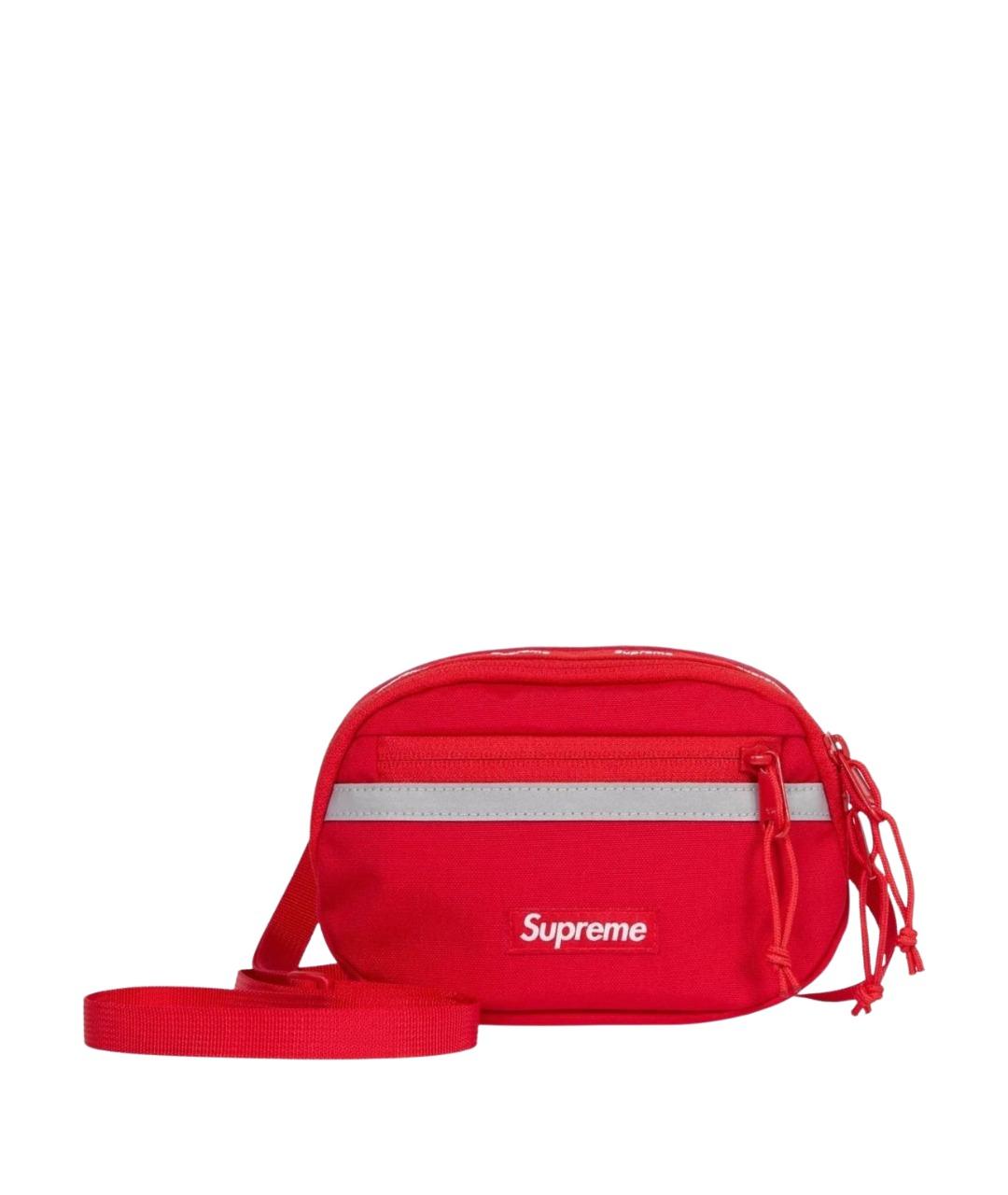 SUPREME Красная синтетическая сумка через плечо, фото 1