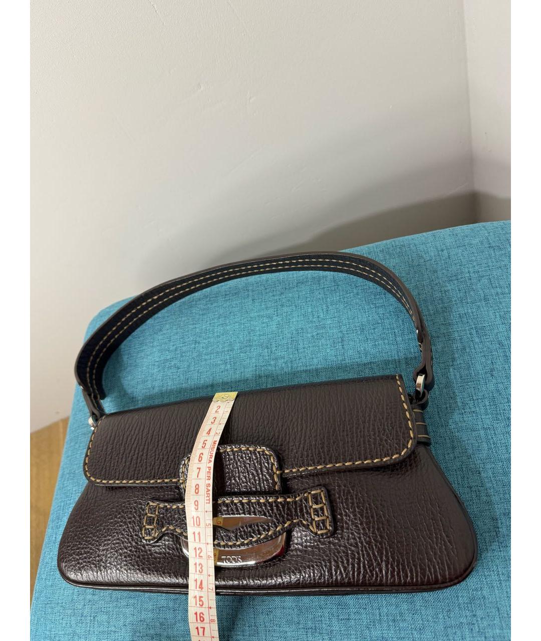 TOD'S Коричневая кожаная сумка через плечо, фото 3