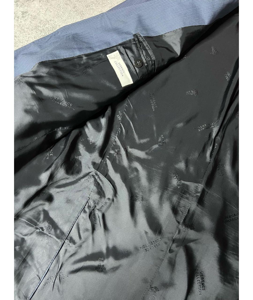 VERSACE COLLECTION Синий шерстяной жакет/пиджак, фото 5