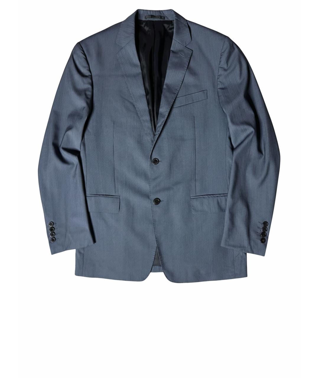 VERSACE COLLECTION Синий шерстяной жакет/пиджак, фото 1