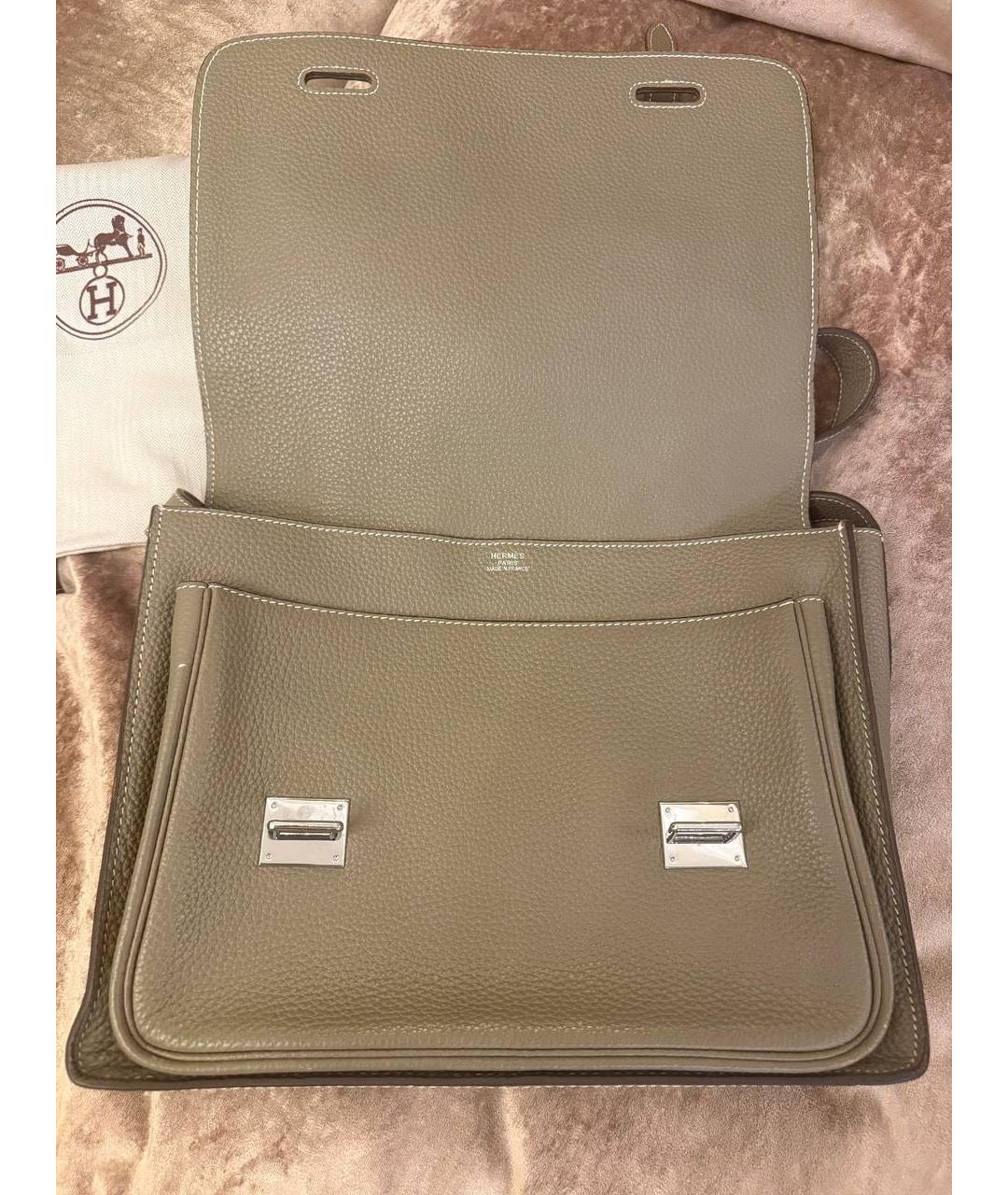 HERMES Бежевая кожаная сумка на плечо, фото 4