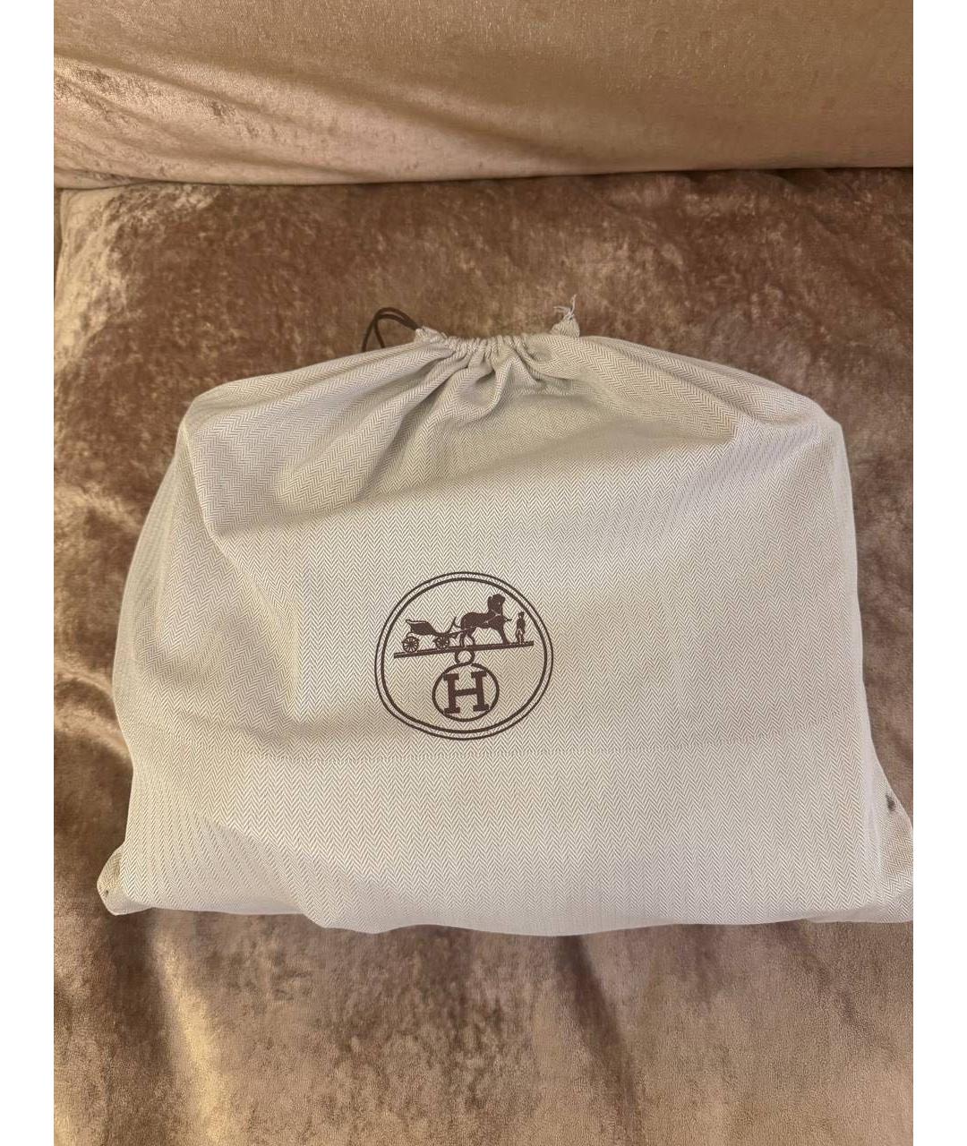 HERMES Бежевая кожаная сумка на плечо, фото 7