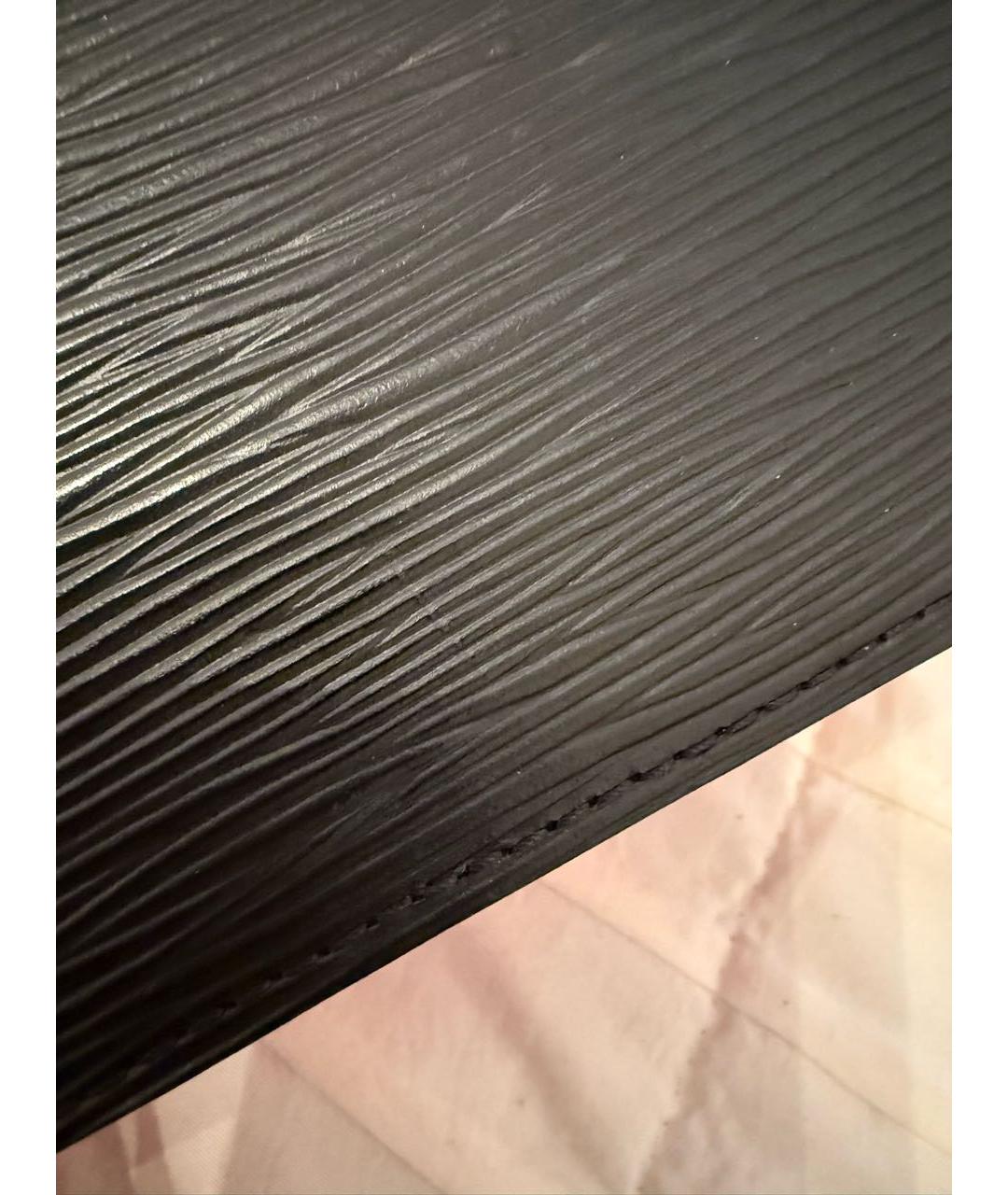 LOUIS VUITTON Черная кожаная сумка через плечо, фото 8