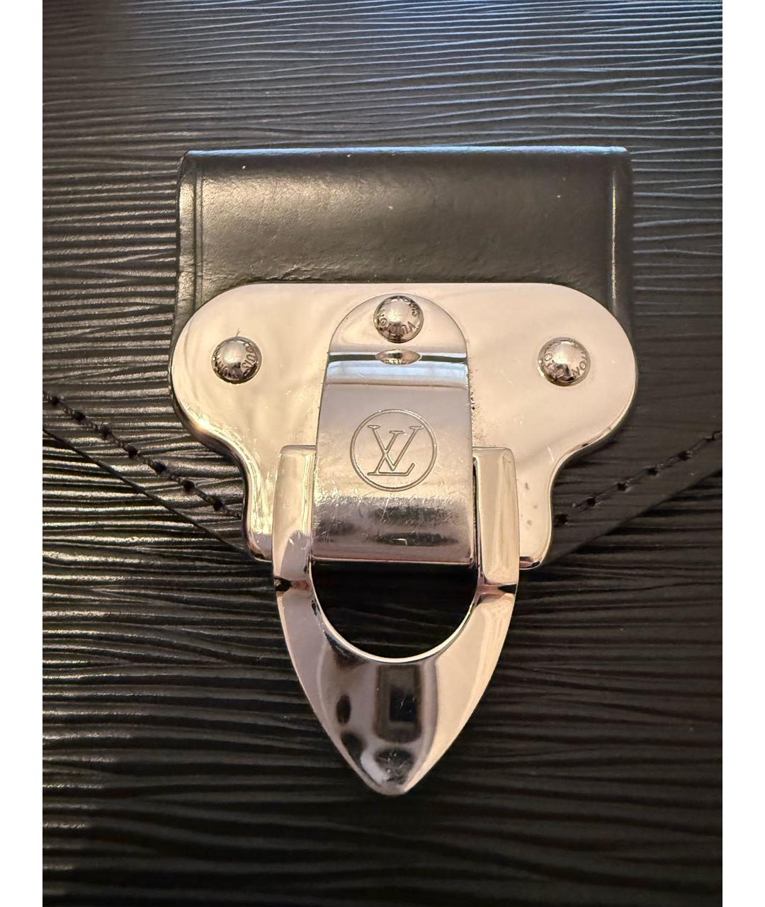 LOUIS VUITTON Черная кожаная сумка через плечо, фото 5