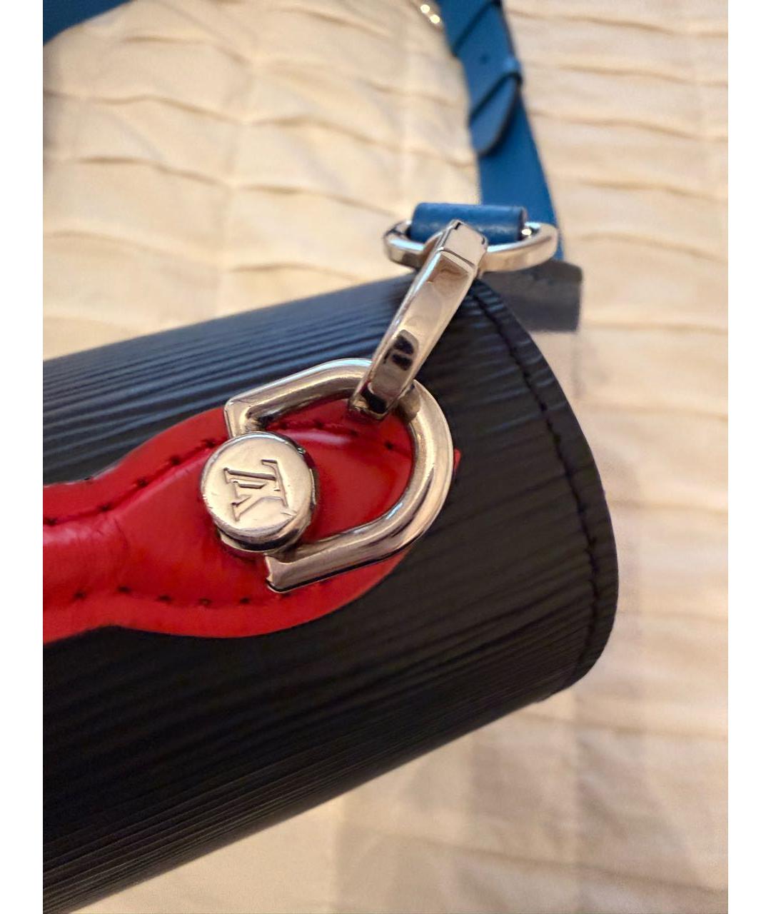 LOUIS VUITTON Черная кожаная сумка через плечо, фото 6