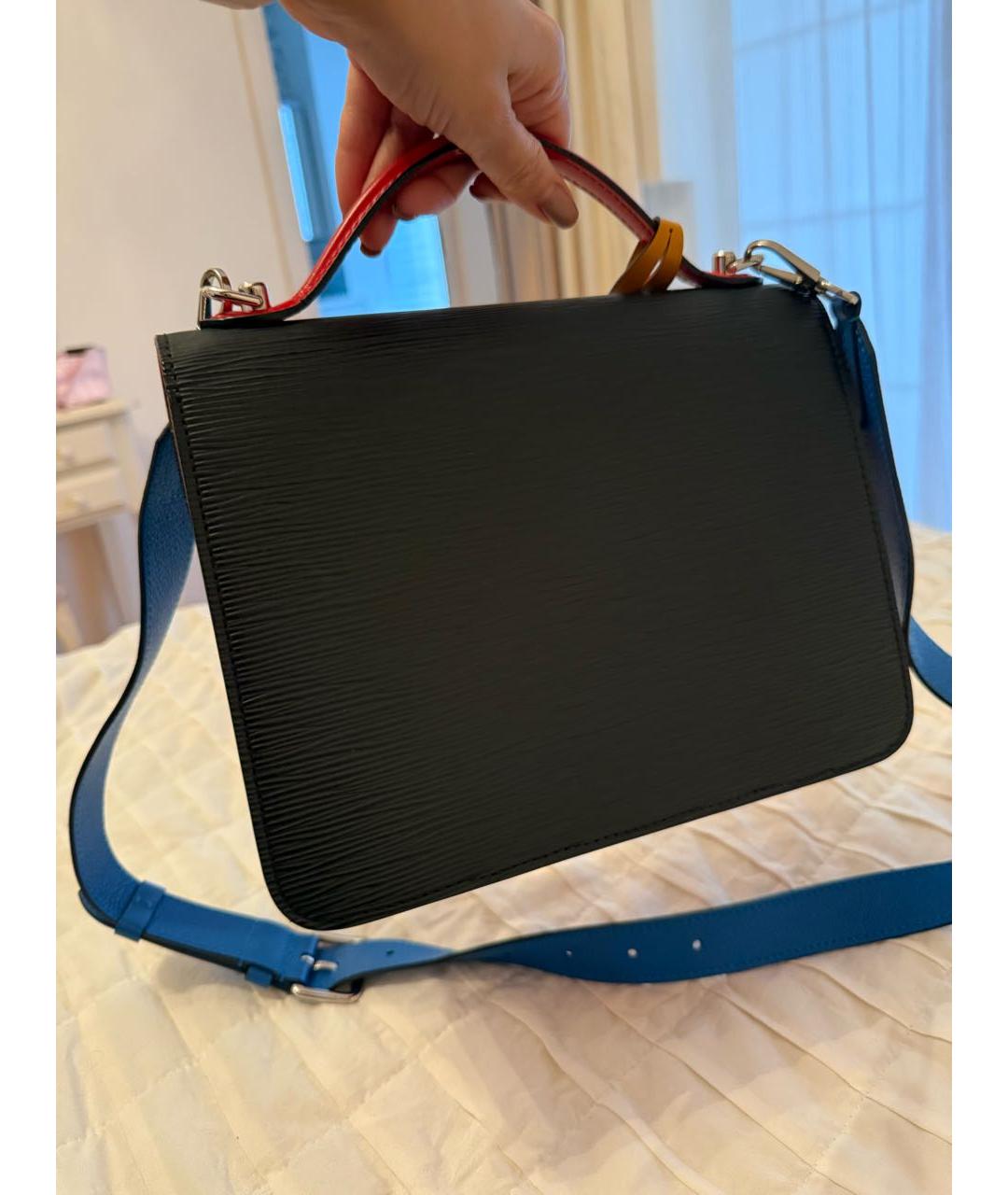 LOUIS VUITTON Черная кожаная сумка через плечо, фото 3