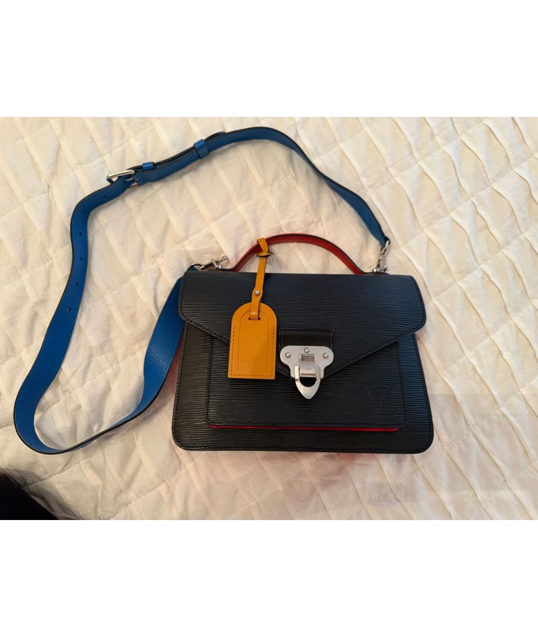 LOUIS VUITTON Черная кожаная сумка через плечо, фото 9