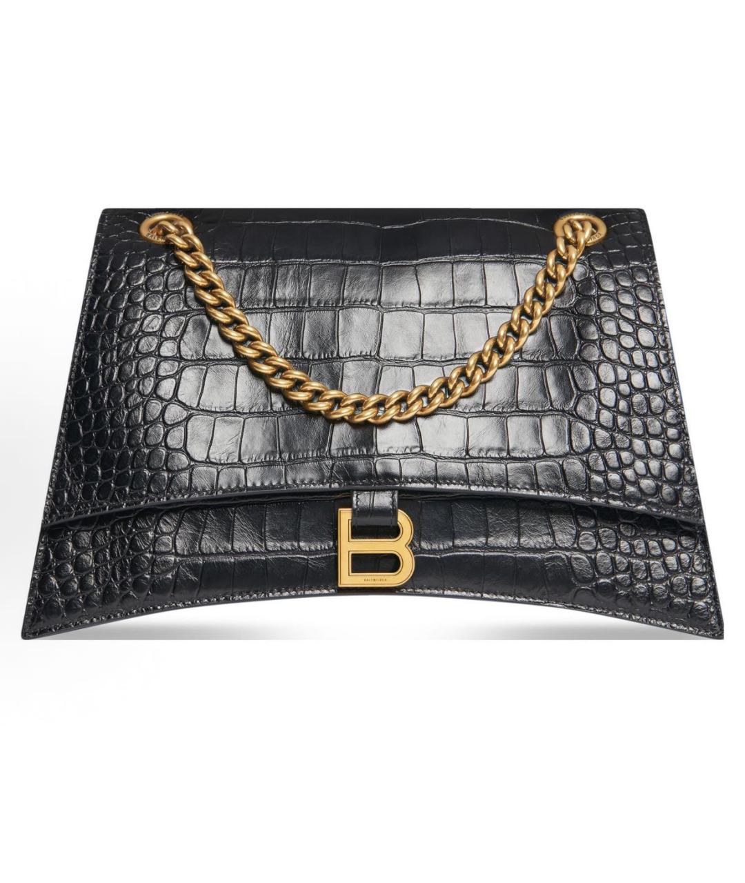 BALENCIAGA Черная кожаная сумка через плечо, фото 5