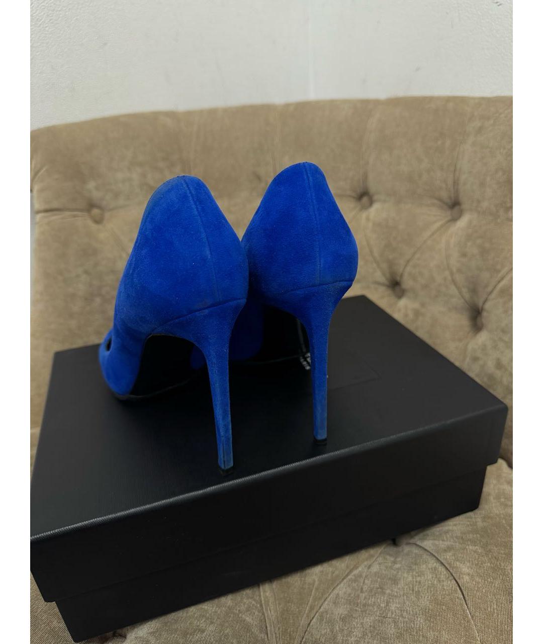 SAINT LAURENT Синие замшевые туфли, фото 3
