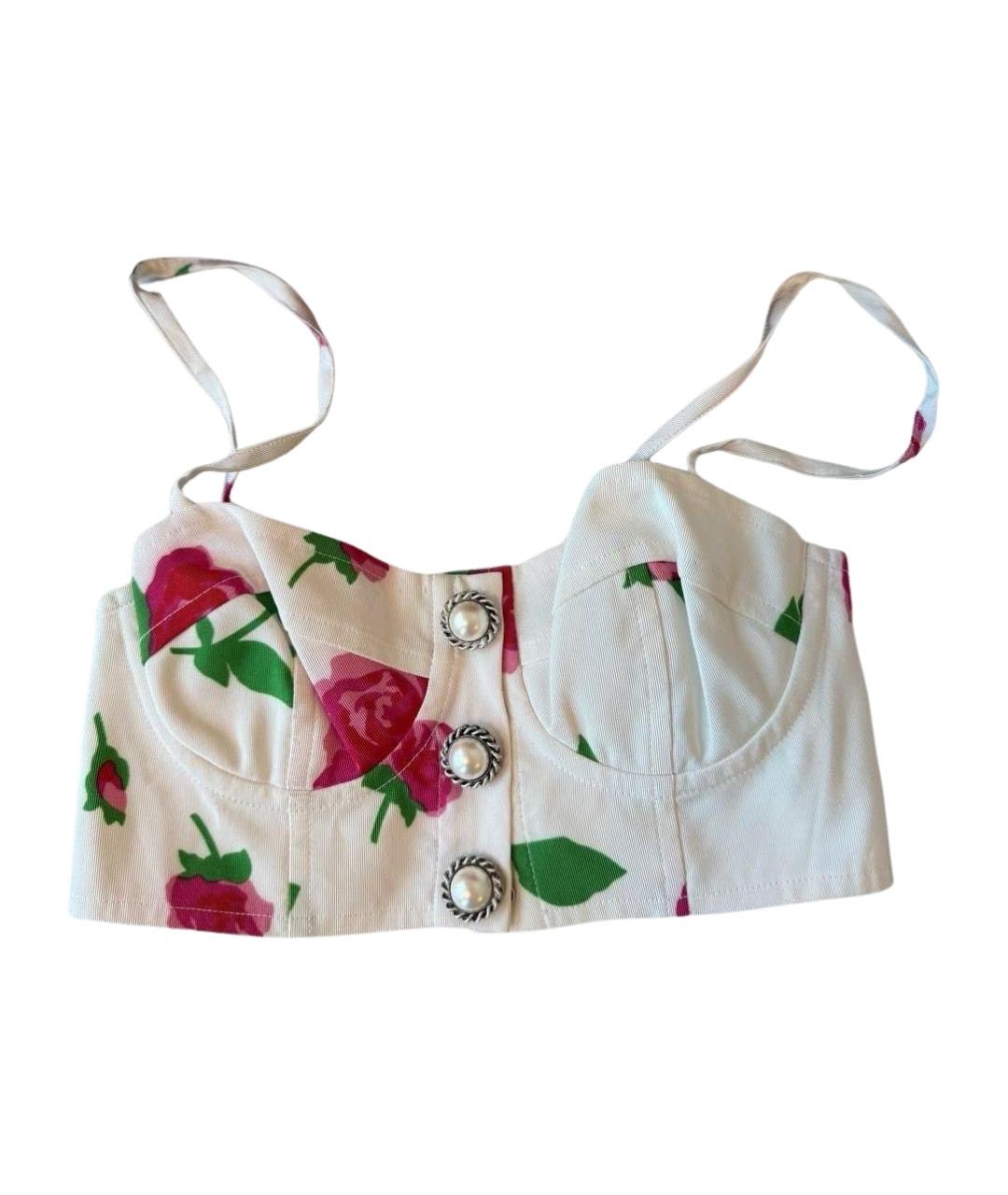 ALESSANDRA RICH Белая хлопковая майка, фото 1