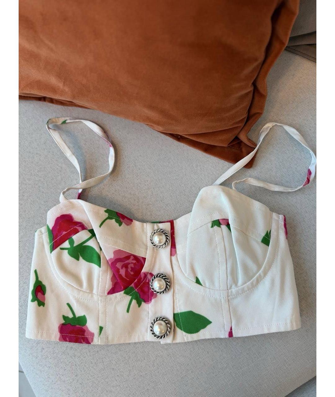 ALESSANDRA RICH Белая хлопковая майка, фото 5