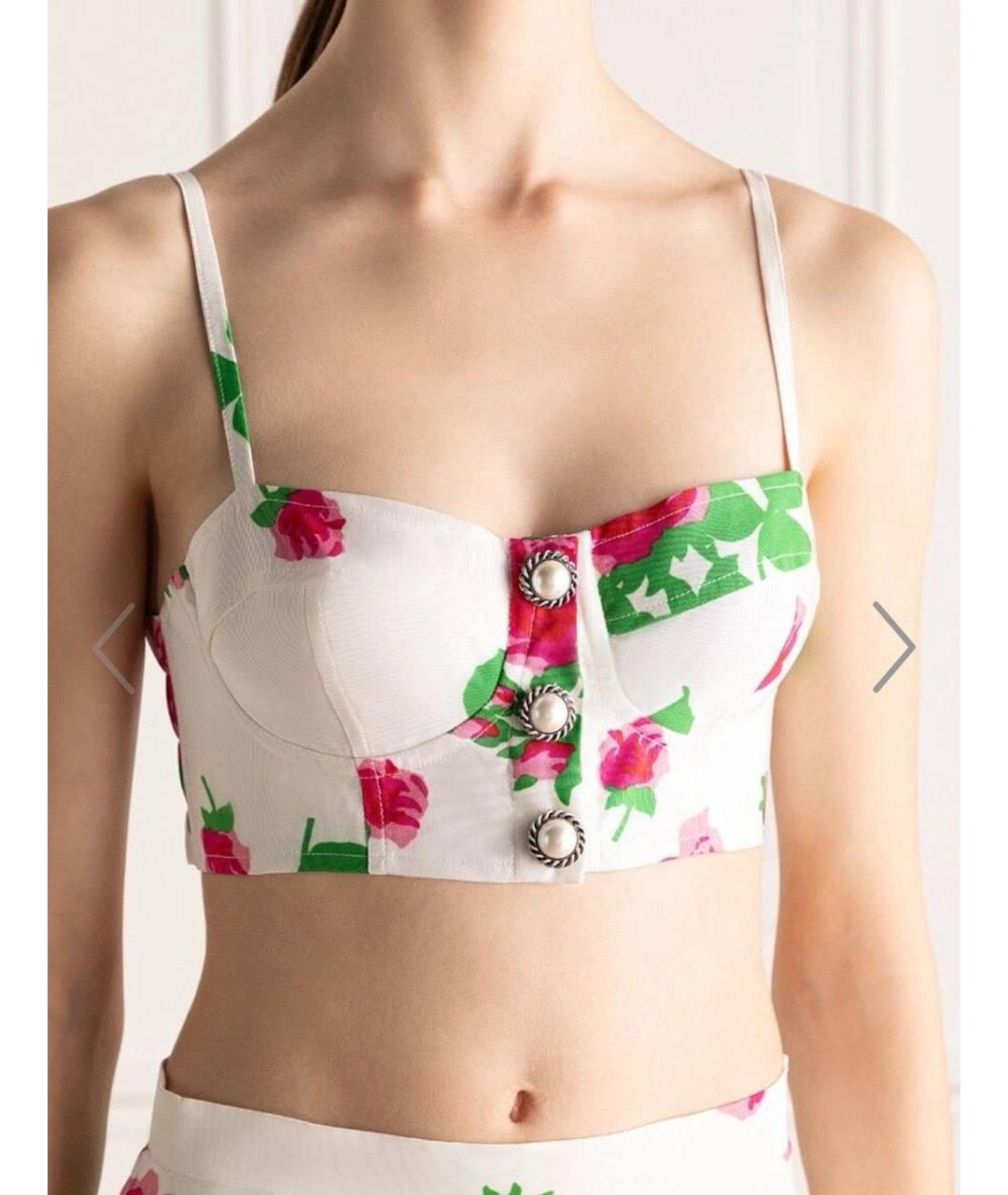 ALESSANDRA RICH Белая хлопковая майка, фото 4