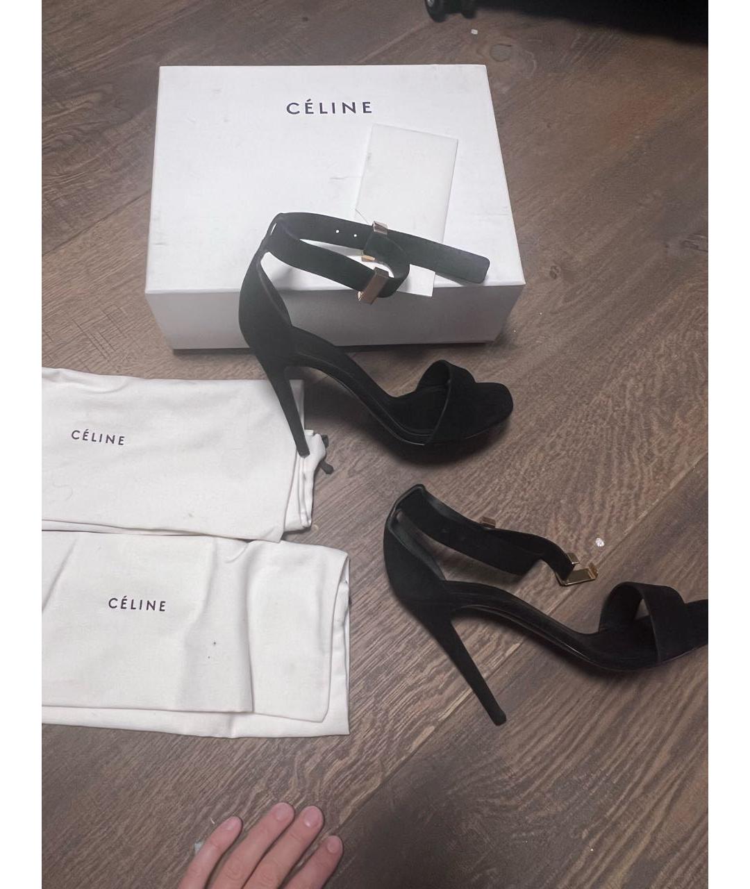 CELINE Черные замшевые босоножки, фото 5