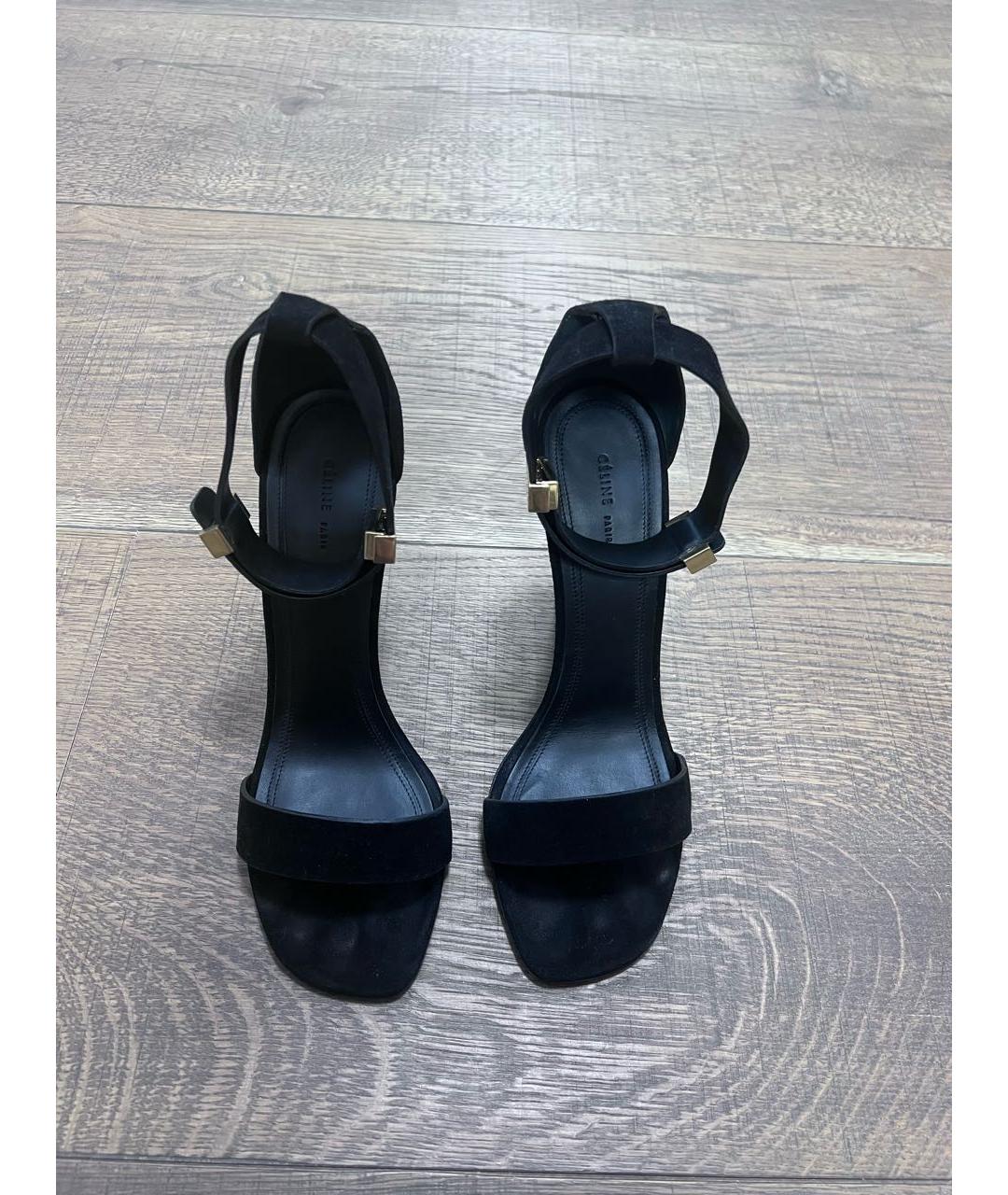 CELINE Черные замшевые босоножки, фото 2