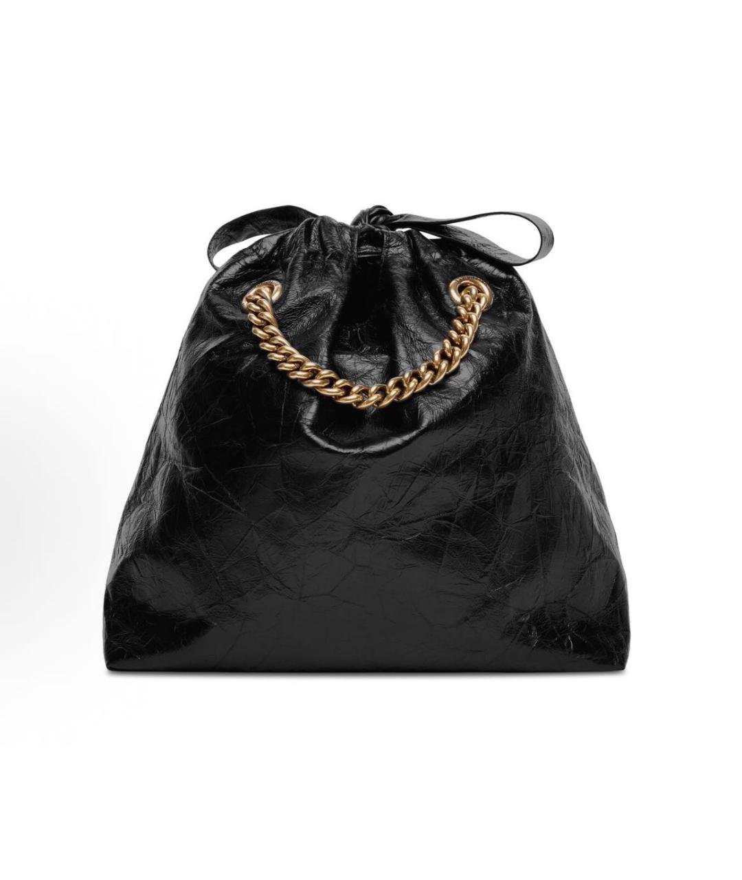 BALENCIAGA Черная кожаная сумка через плечо, фото 3