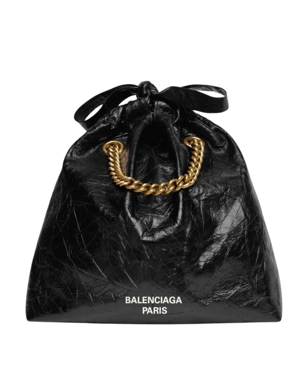 BALENCIAGA Черная кожаная сумка через плечо, фото 1