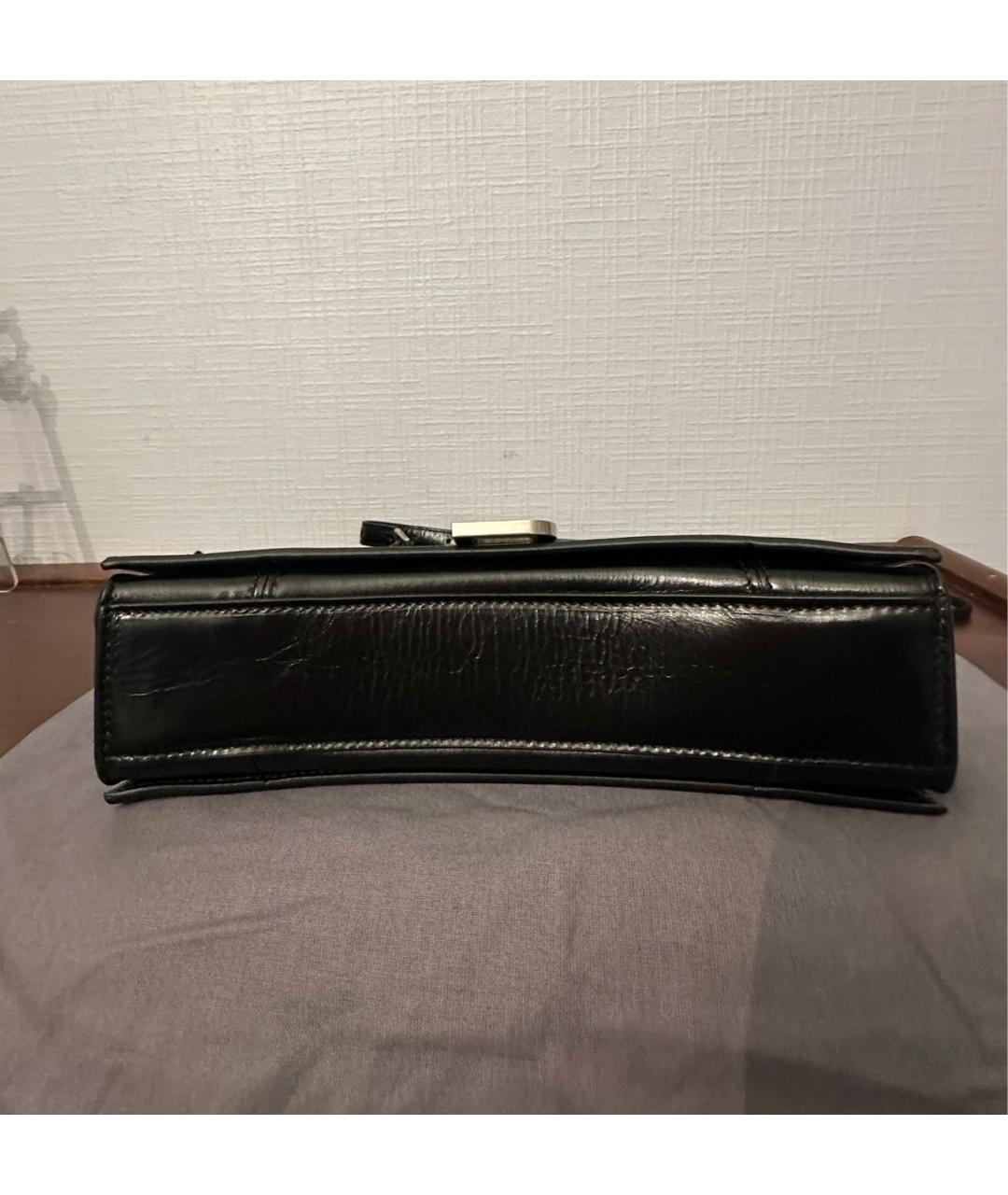 BALENCIAGA Черная кожаная сумка через плечо, фото 5