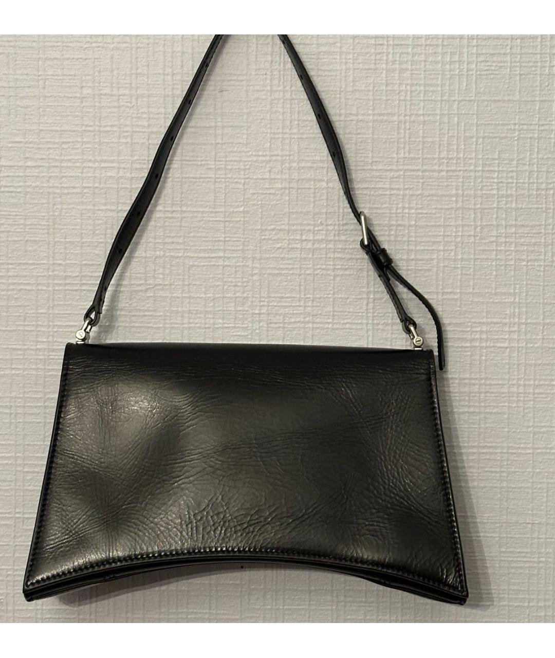 BALENCIAGA Черная кожаная сумка через плечо, фото 3