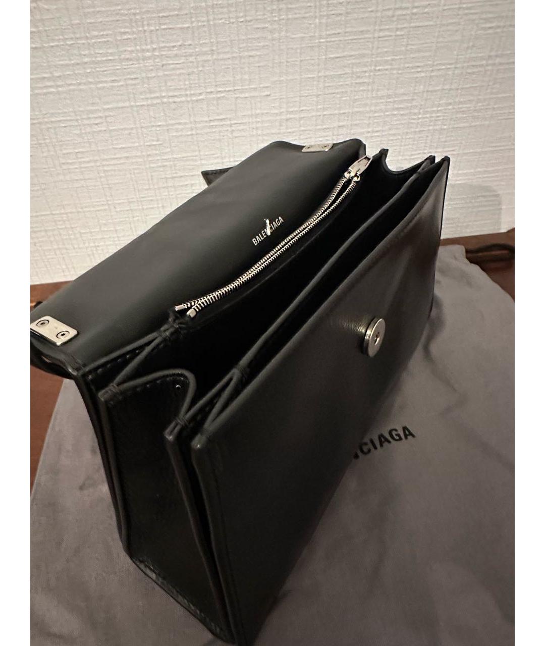 BALENCIAGA Черная кожаная сумка через плечо, фото 4