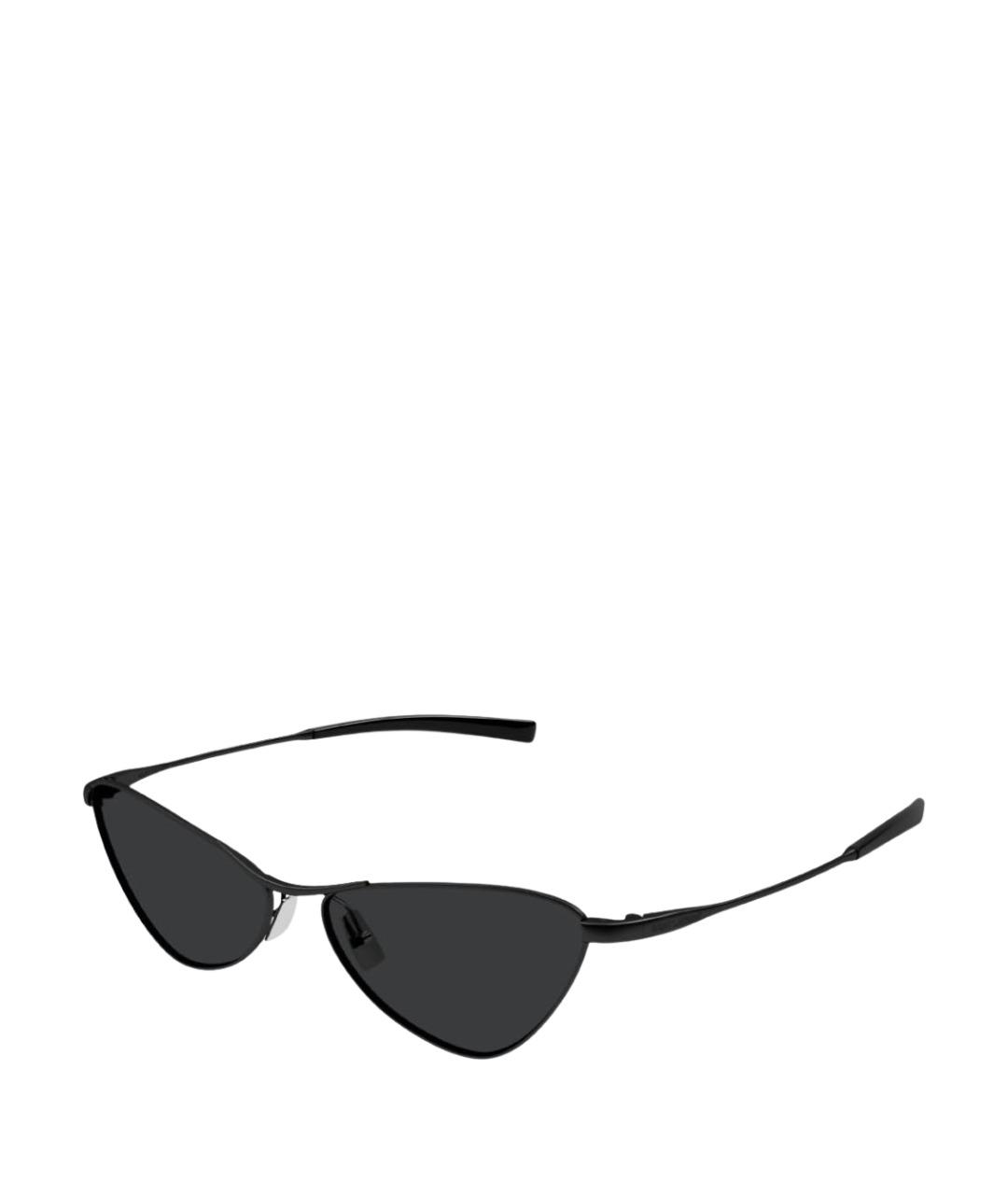 SAINT LAURENT Черные металлические солнцезащитные очки, фото 1