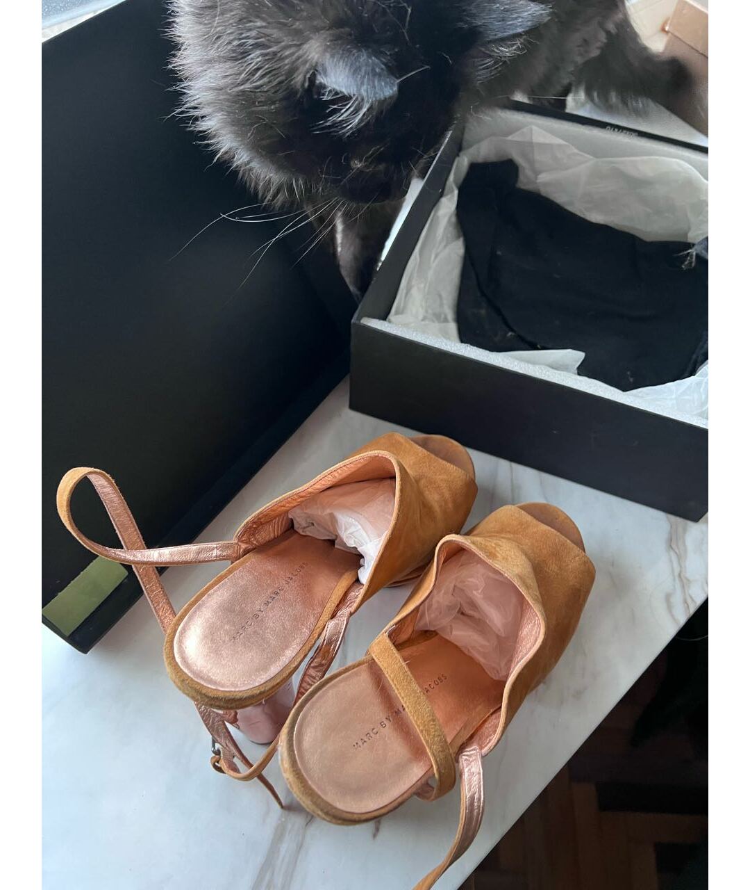 MARC BY MARC JACOBS Коричневые замшевые босоножки, фото 6