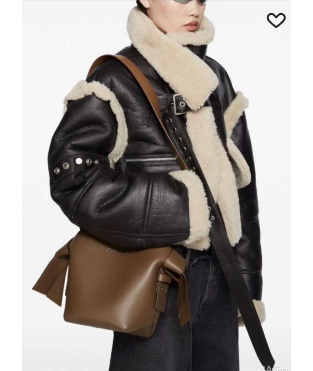 ACNE STUDIOS Коричневая кожаная сумка через плечо, фото 8