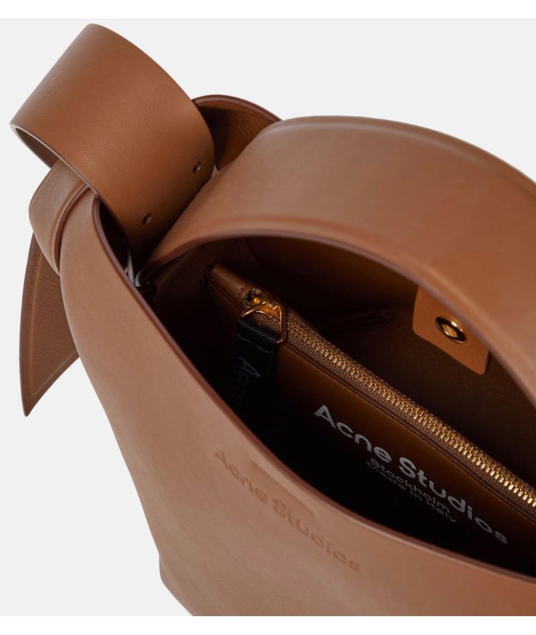 ACNE STUDIOS Коричневая кожаная сумка через плечо, фото 4