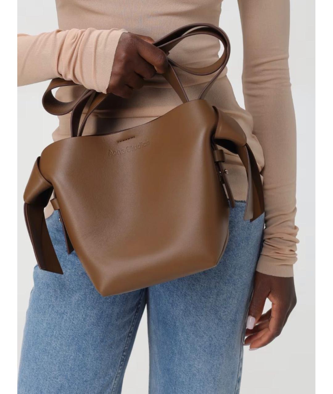 ACNE STUDIOS Коричневая кожаная сумка через плечо, фото 6