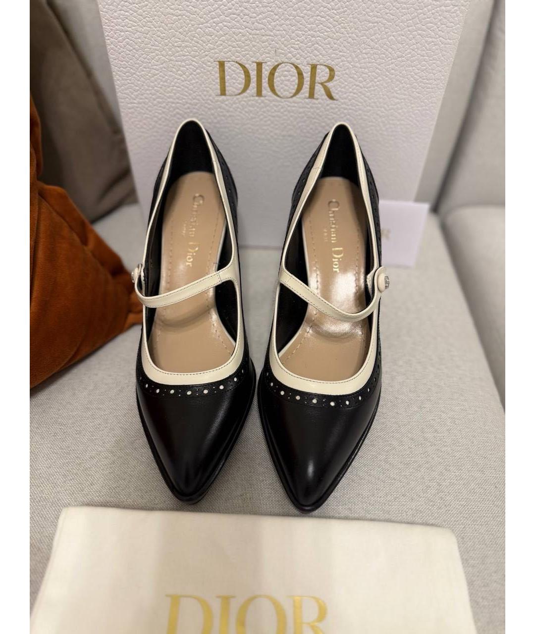 CHRISTIAN DIOR Черные кожаные туфли, фото 2