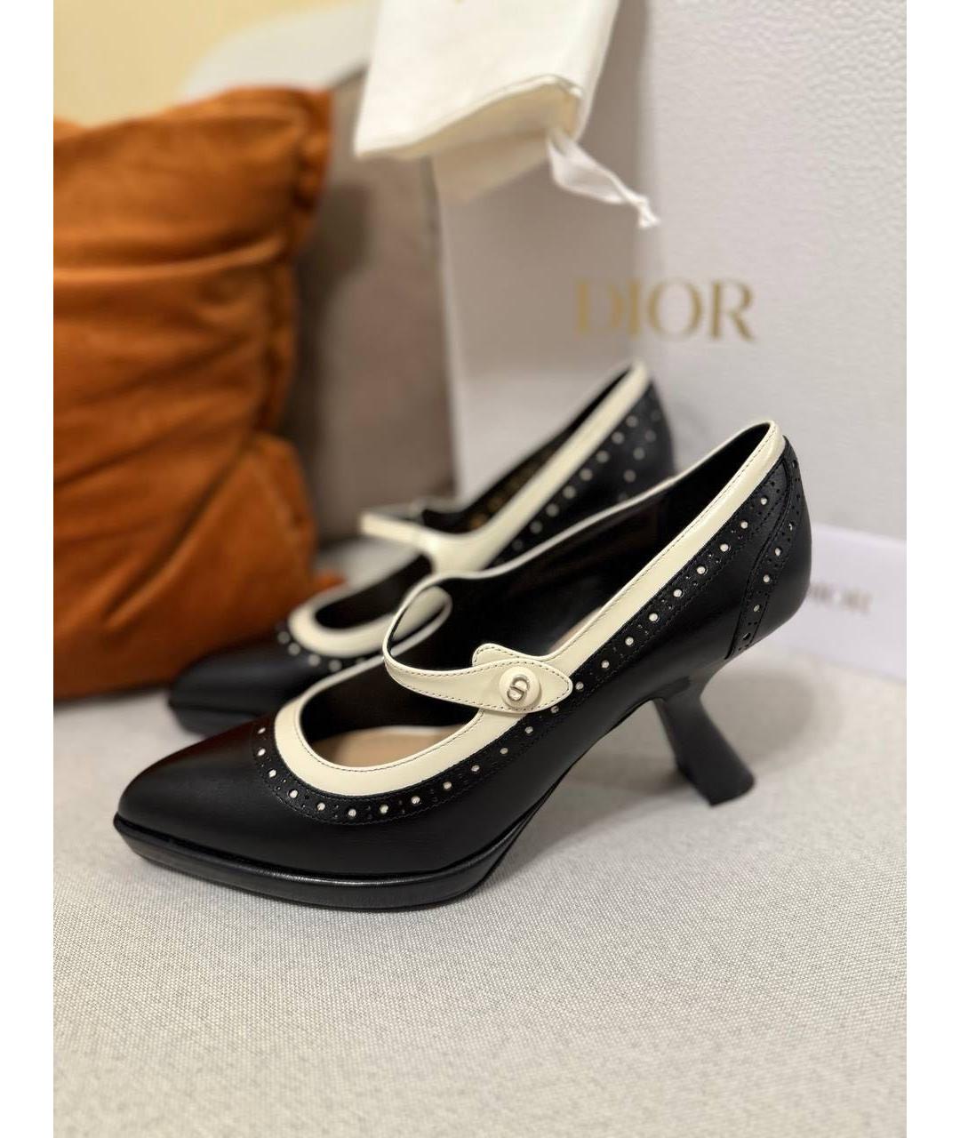 CHRISTIAN DIOR Черные кожаные туфли, фото 7