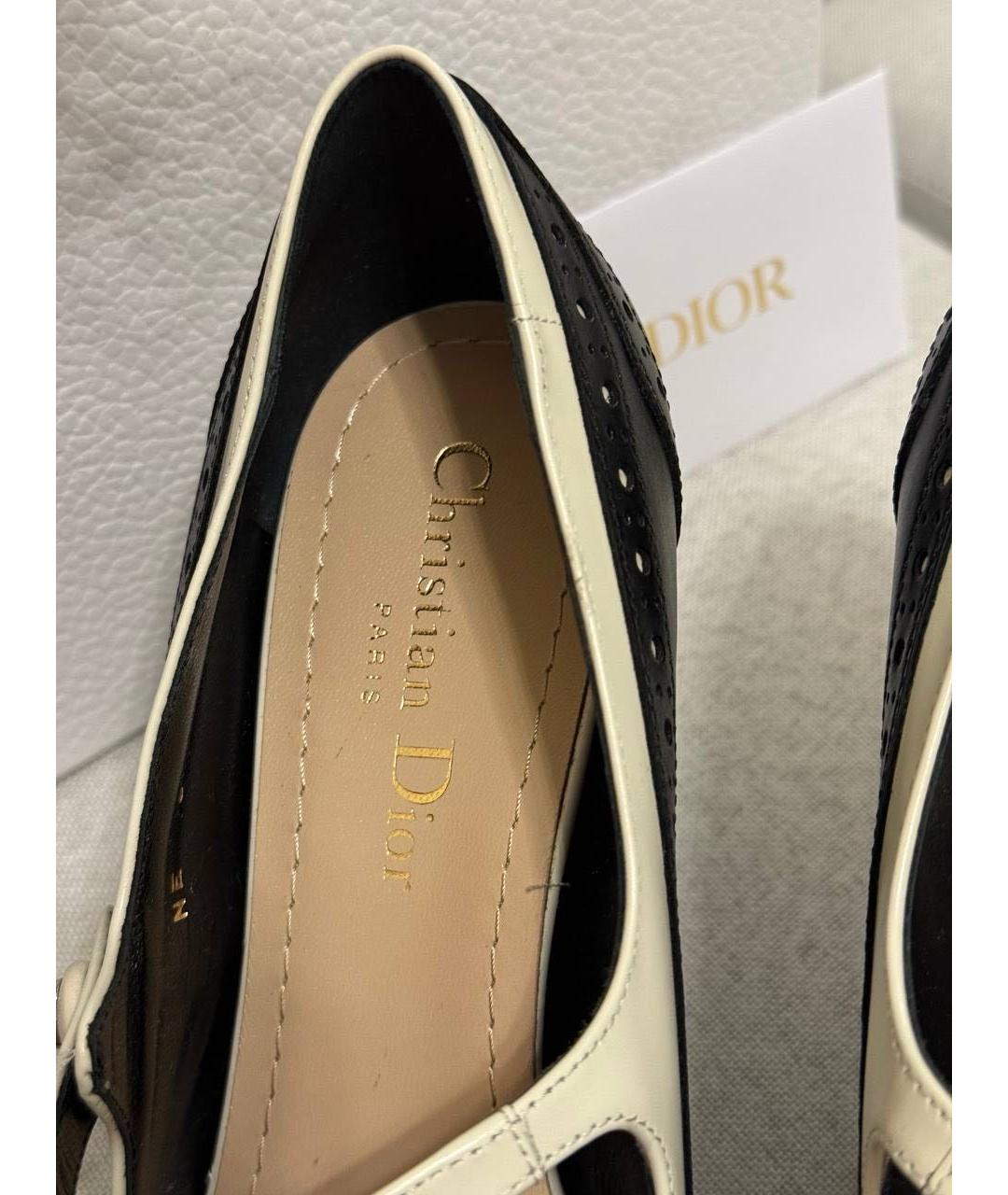 CHRISTIAN DIOR Черные кожаные туфли, фото 4