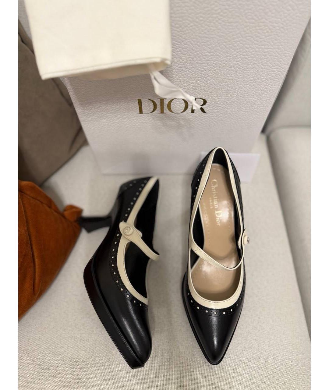 CHRISTIAN DIOR Черные кожаные туфли, фото 6