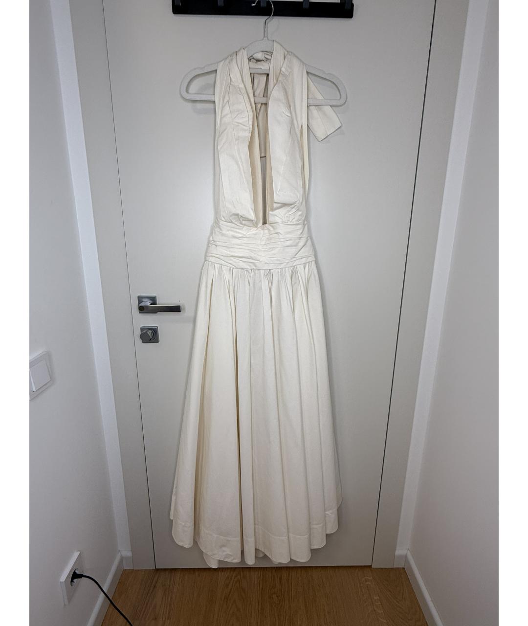 CHRISTIAN DIOR Белое хлопковое вечернее платье, фото 10