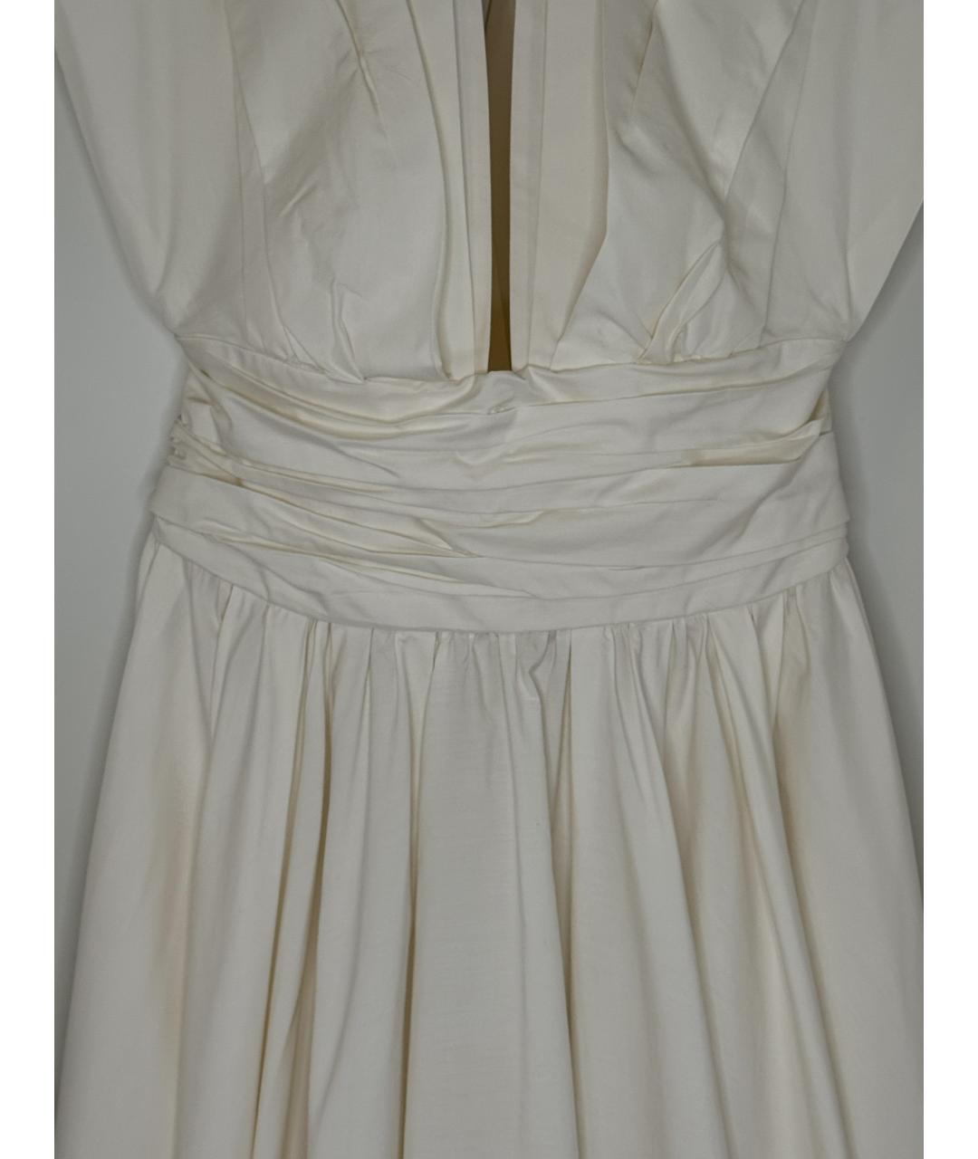 CHRISTIAN DIOR Белое хлопковое вечернее платье, фото 4