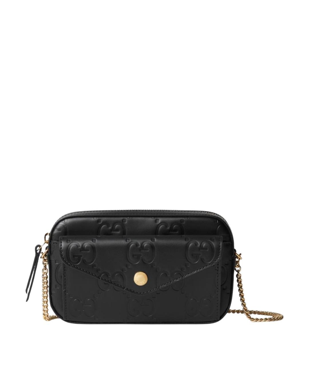 GUCCI Черная кожаная сумка через плечо, фото 1