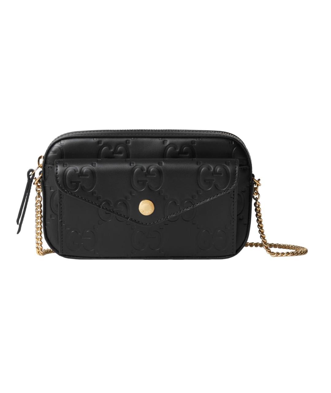 GUCCI Черная кожаная сумка через плечо, фото 9