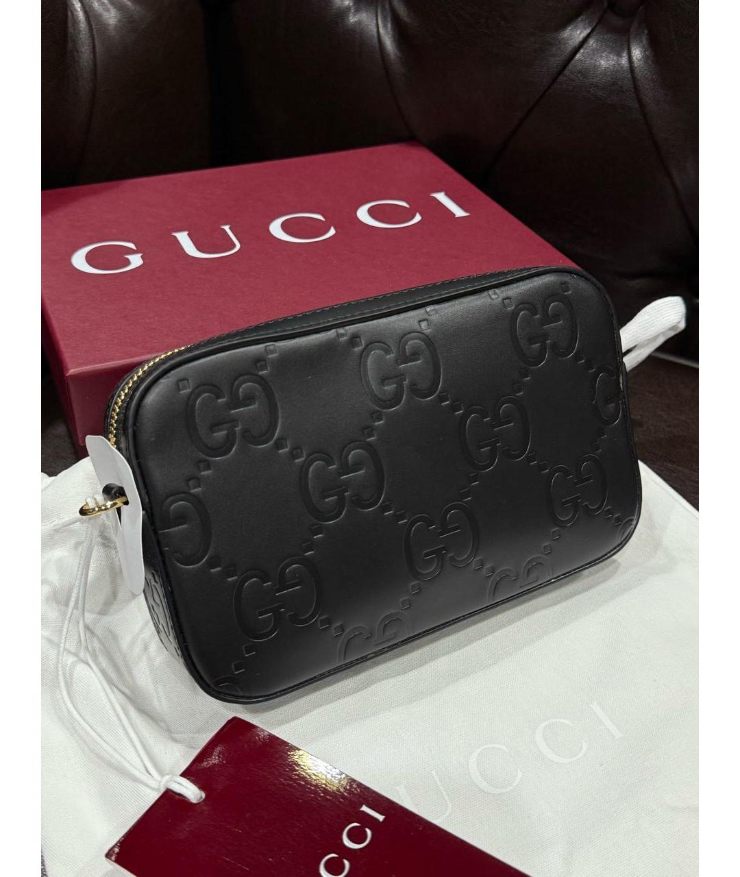 GUCCI Черная кожаная сумка через плечо, фото 4